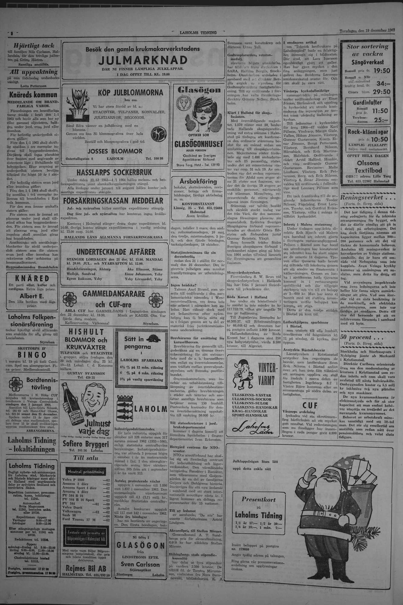 Laholms Tidning Torsdag 19 december 1963, sida 2