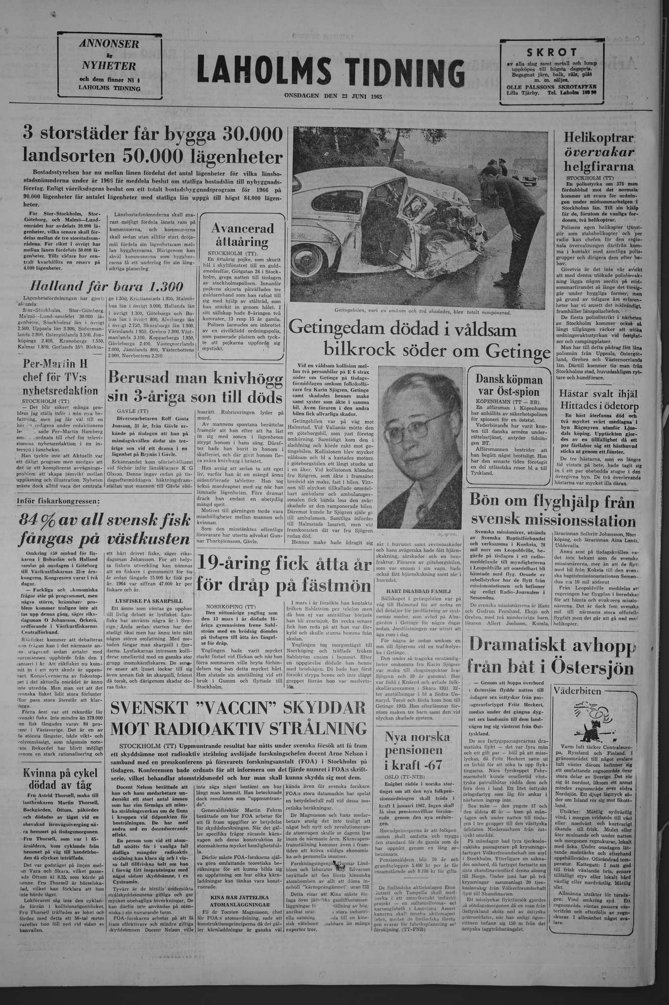 Laholms Tidning Onsdag 23 juni 1965, sida 8