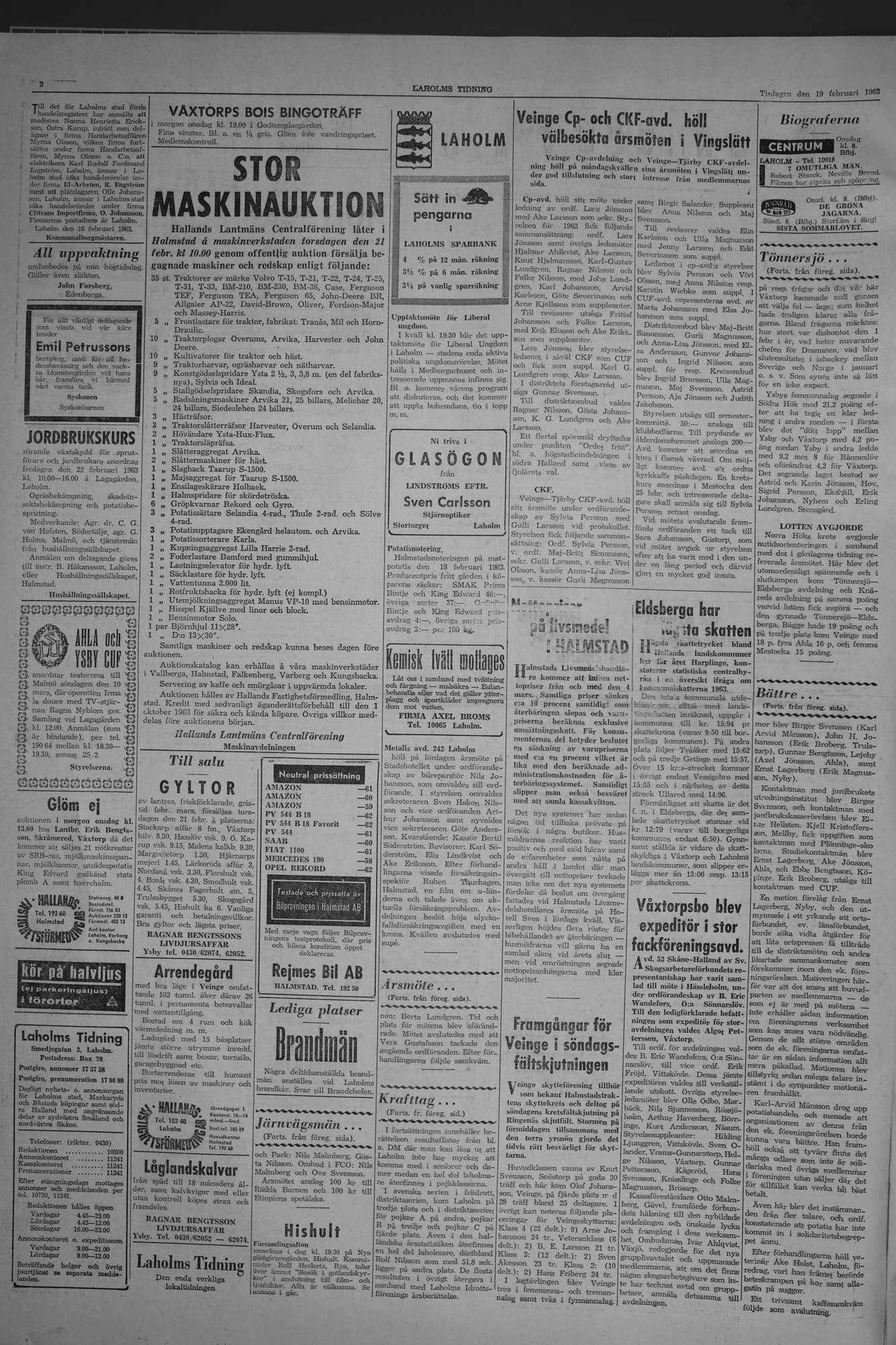 Laholms Tidning Tisdag 19 februari 1963, sida 2