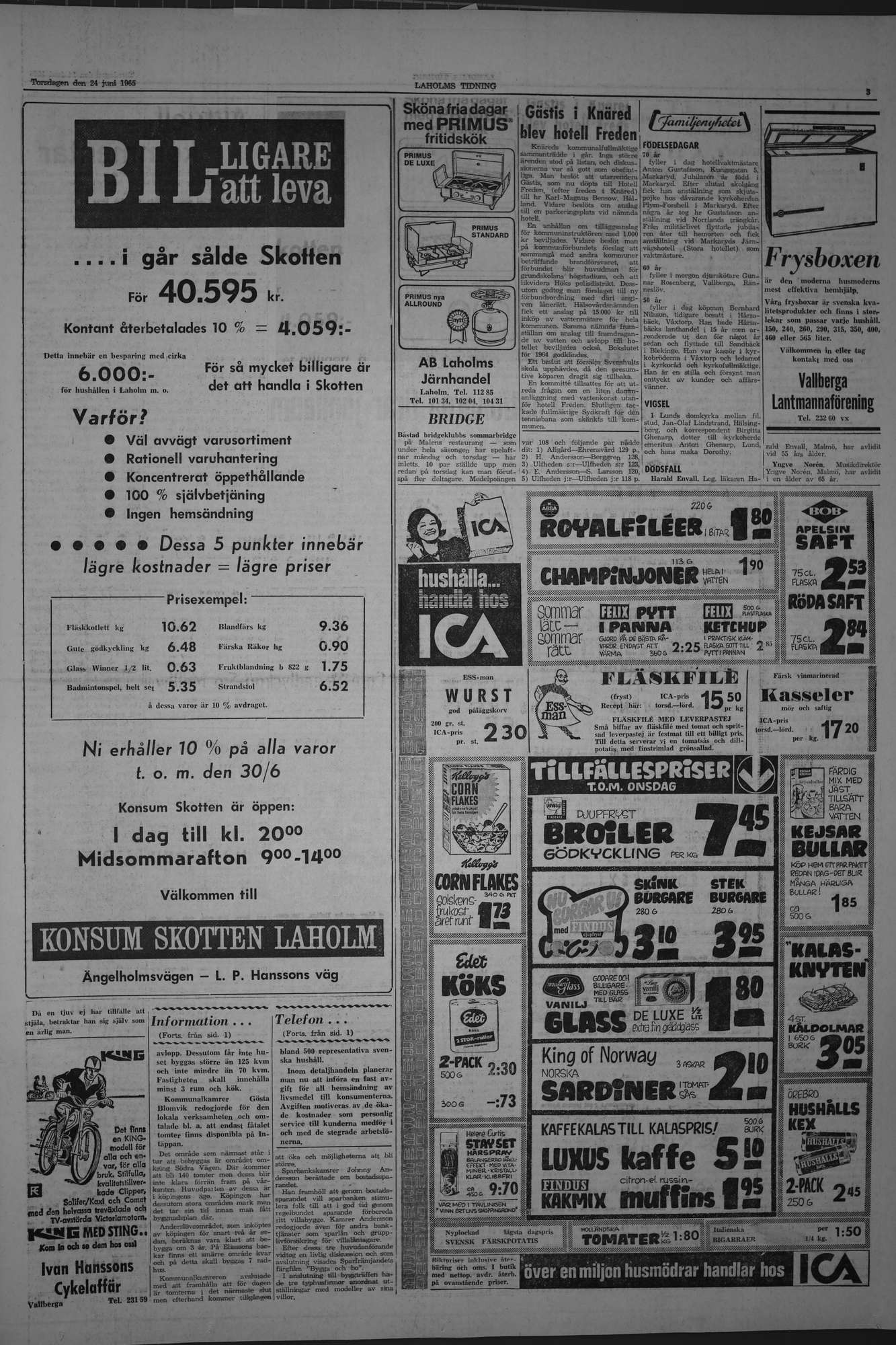 Laholms Tidning Torsdag 24 juni 1965, sida 3