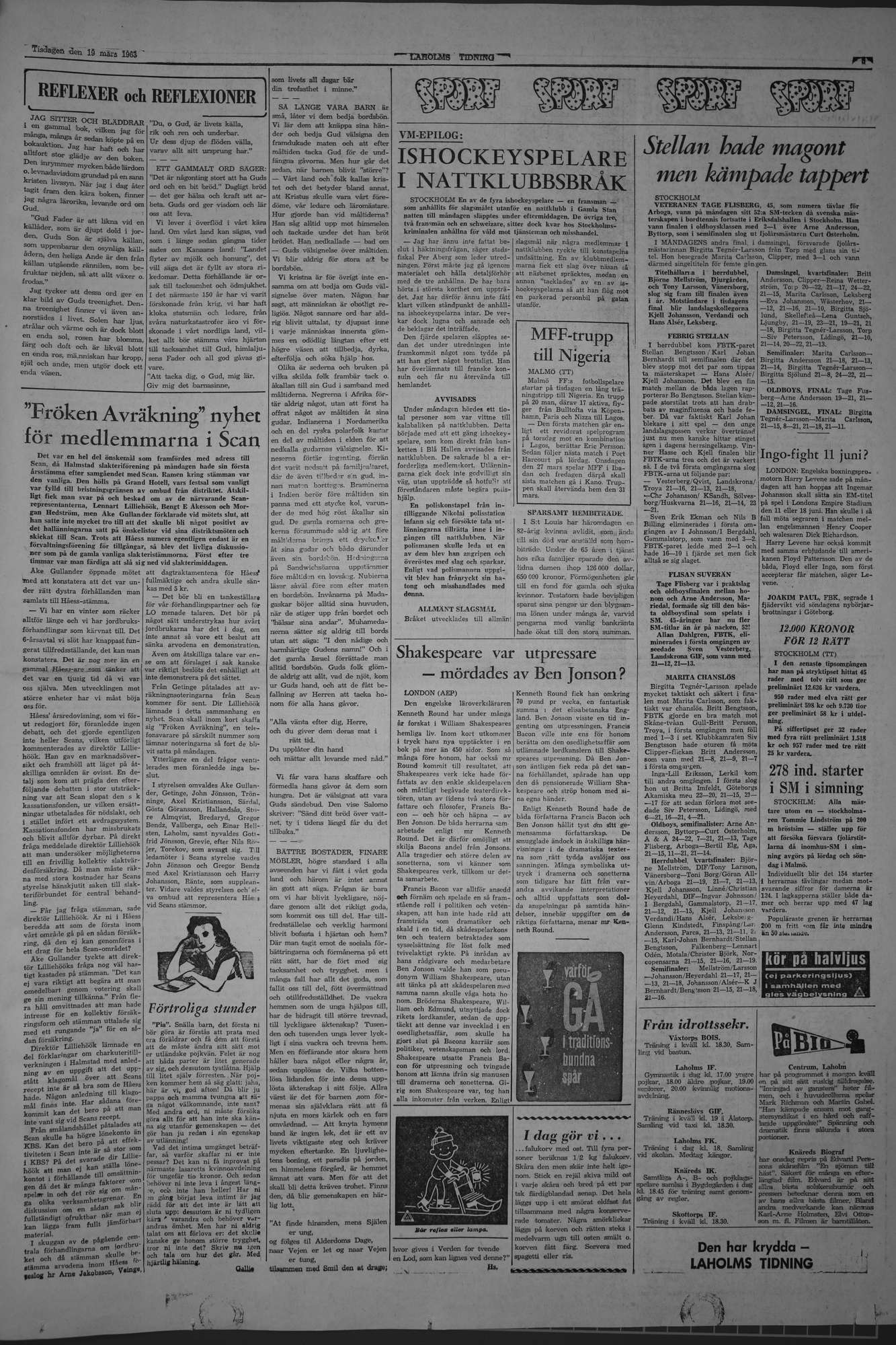 Laholms Tidning Tisdag 19 mars 1963, sida 5