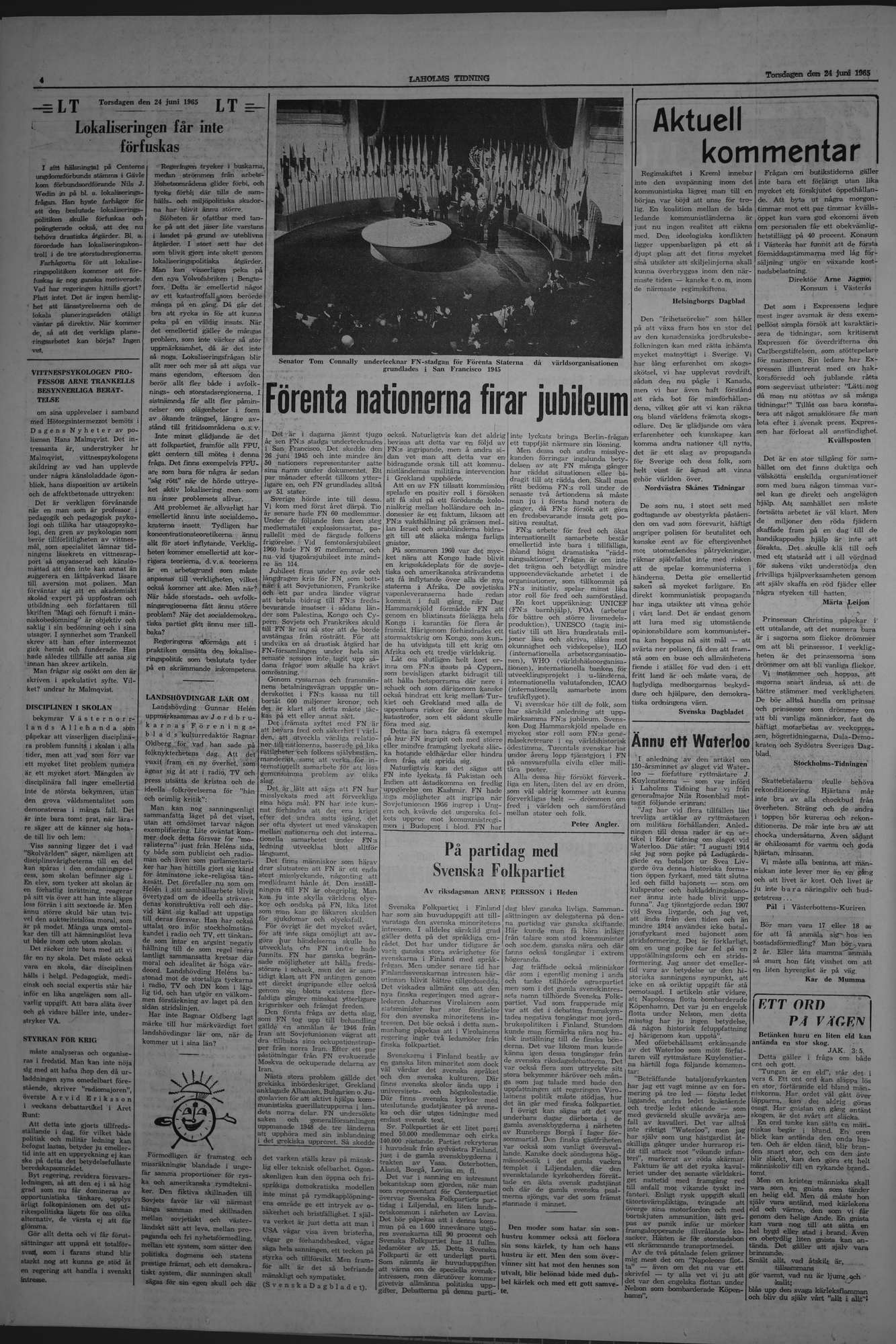 Laholms Tidning Torsdag 24 juni 1965, sida 4
