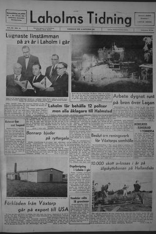 Förstasidan, Torsdag 19 september 1963