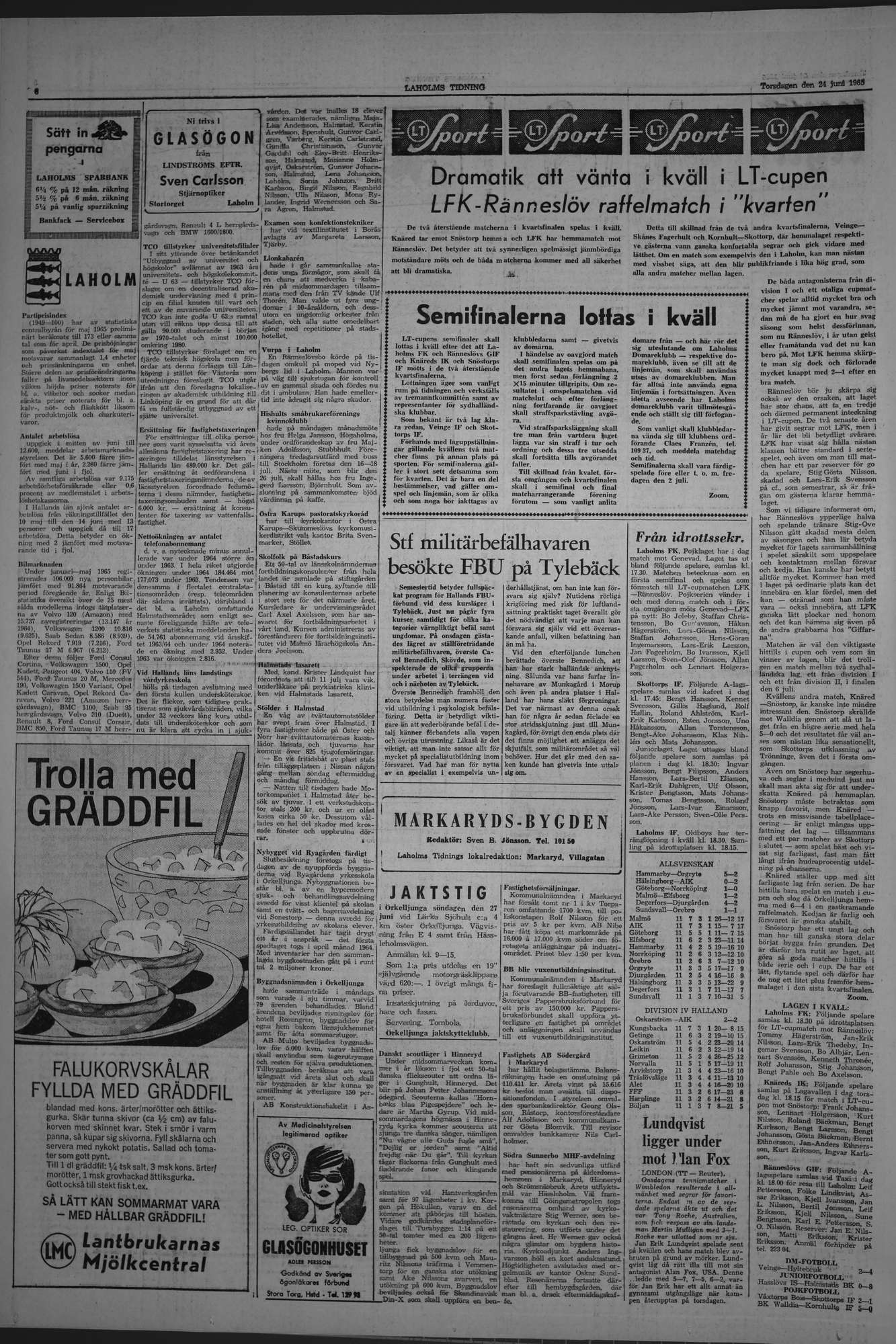 Laholms Tidning Torsdag 24 juni 1965, sida 6