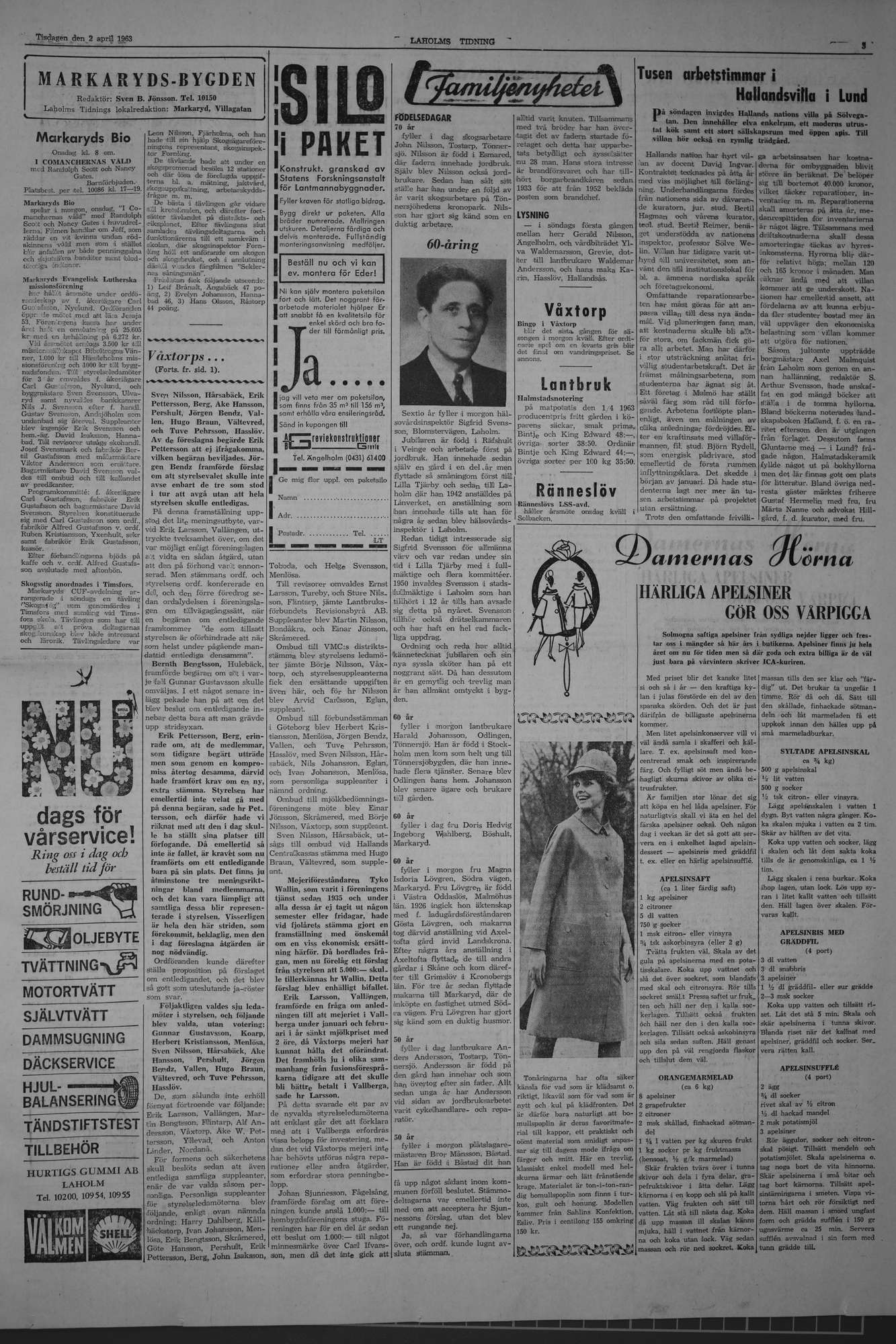 Laholms Tidning Tisdag 2 april 1963, sida 3