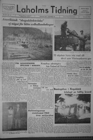 Förstasidan, Måndag 2 december 1963