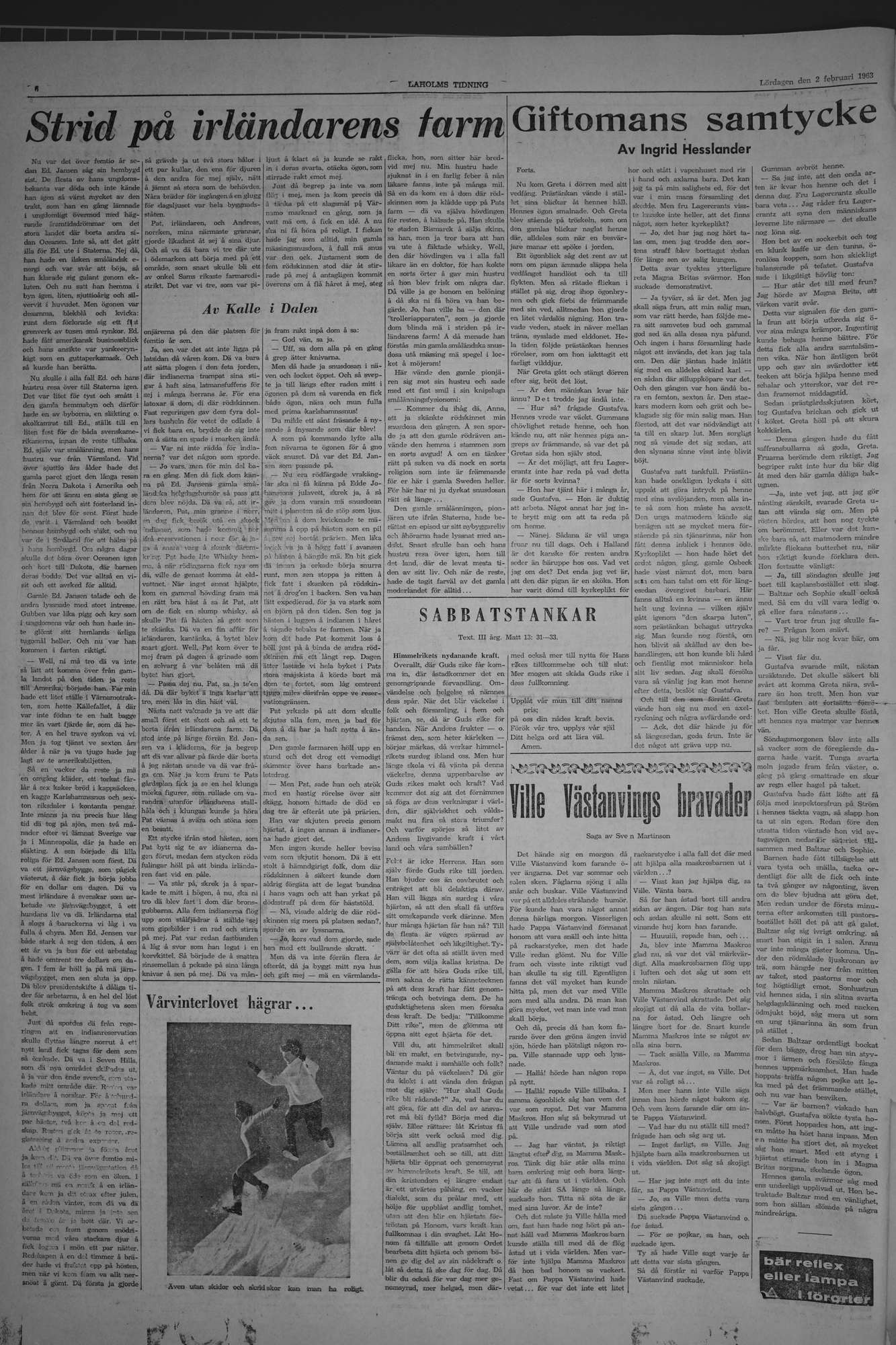 Laholms Tidning Lördag 2 februari 1963, sida 6