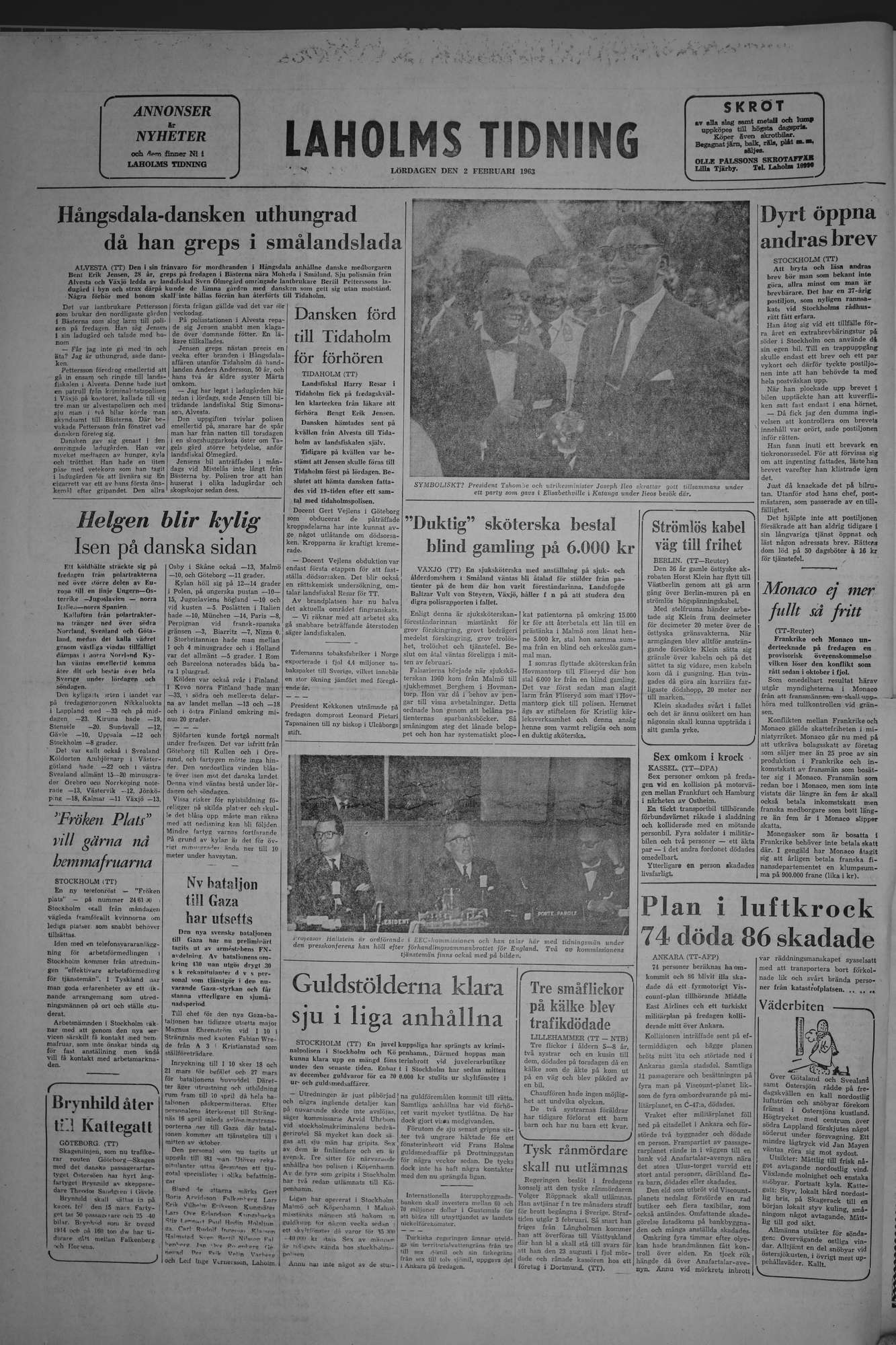Laholms Tidning Lördag 2 februari 1963, sida 8