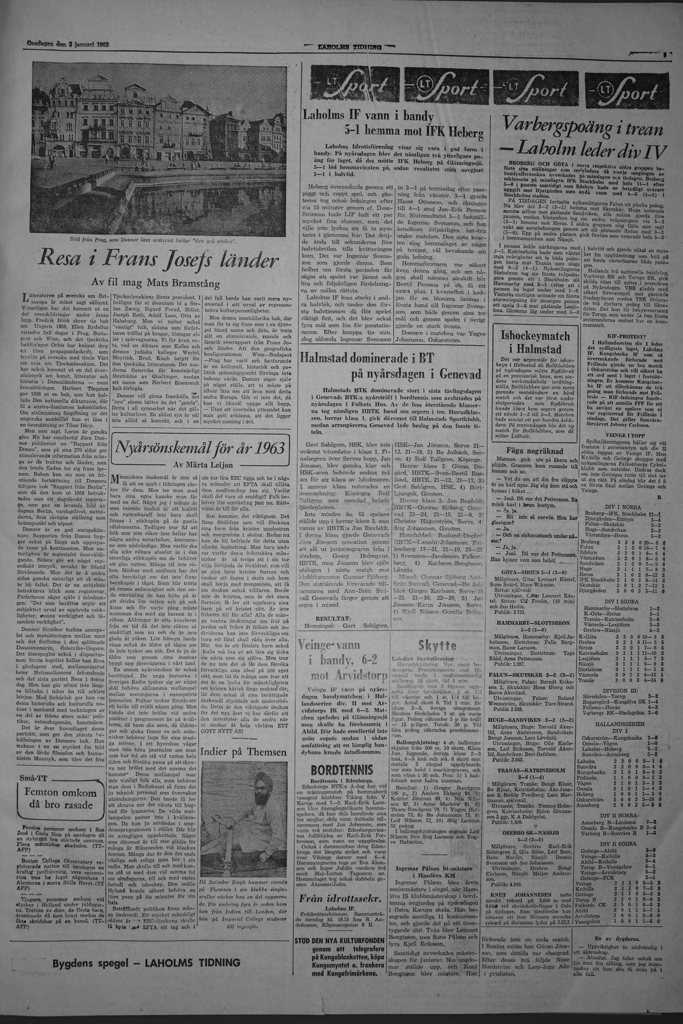 Laholms Tidning Onsdag 2 januari 1963, sida 5