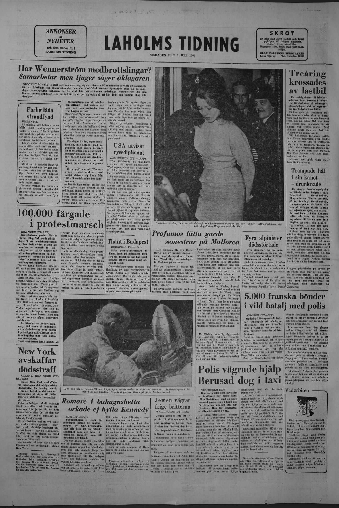 Laholms Tidning Tisdag 2 juli 1963, sida 8