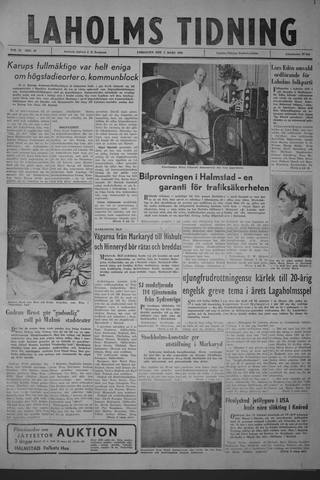 Förstasidan, Lördag 2 mars 1963