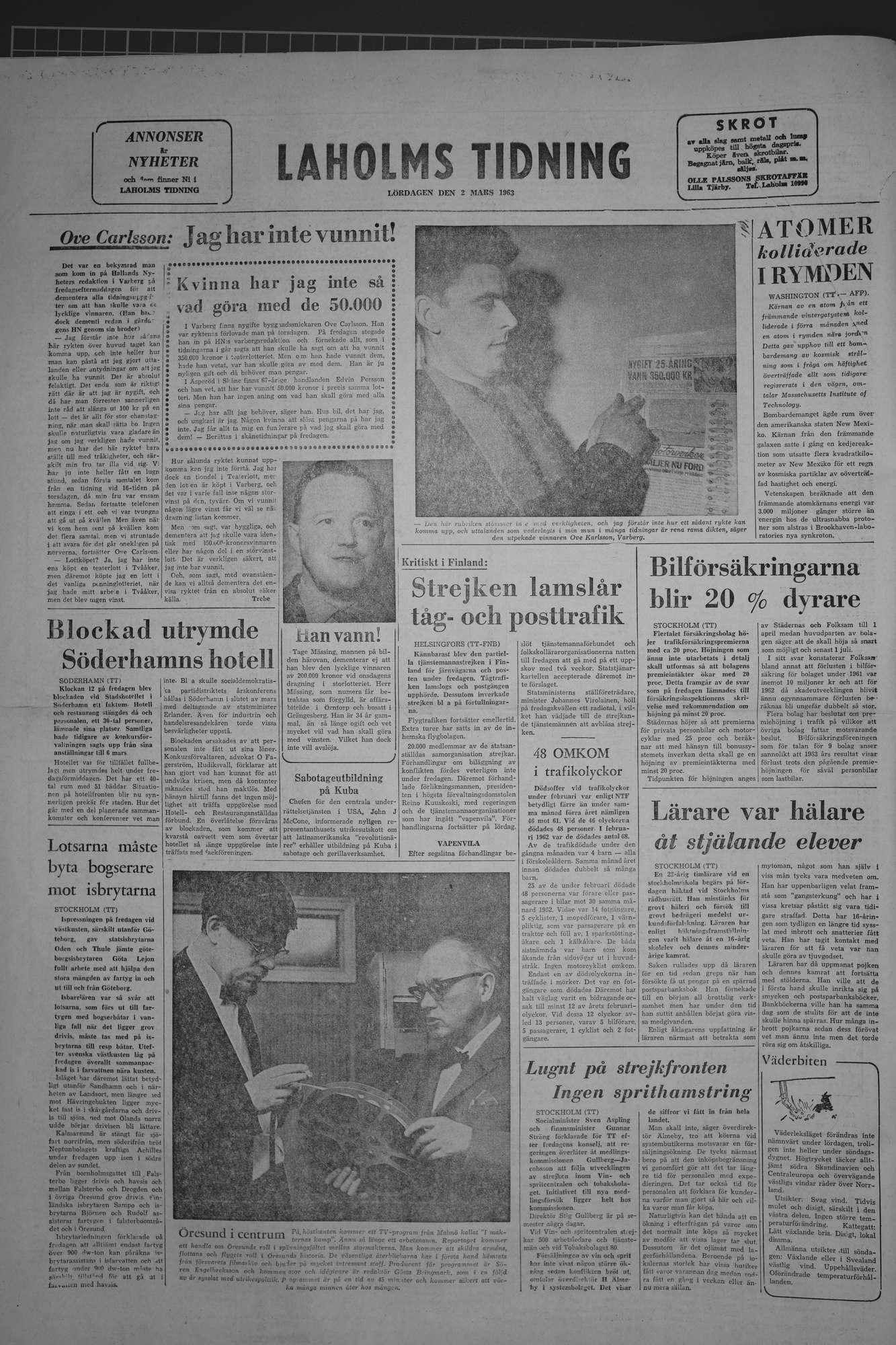 Laholms Tidning Lördag 2 mars 1963, sida 8