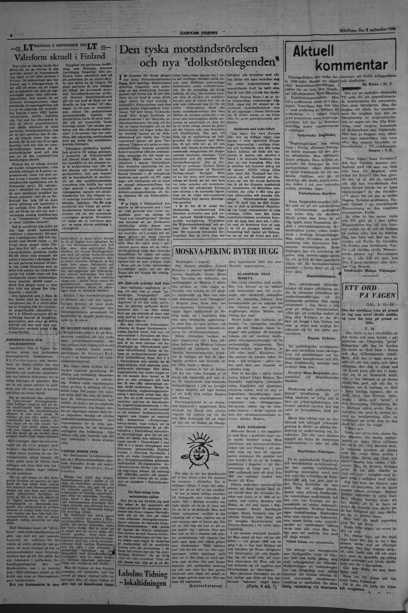 Laholms Tidning Måndag 2 september 1963, sida 4