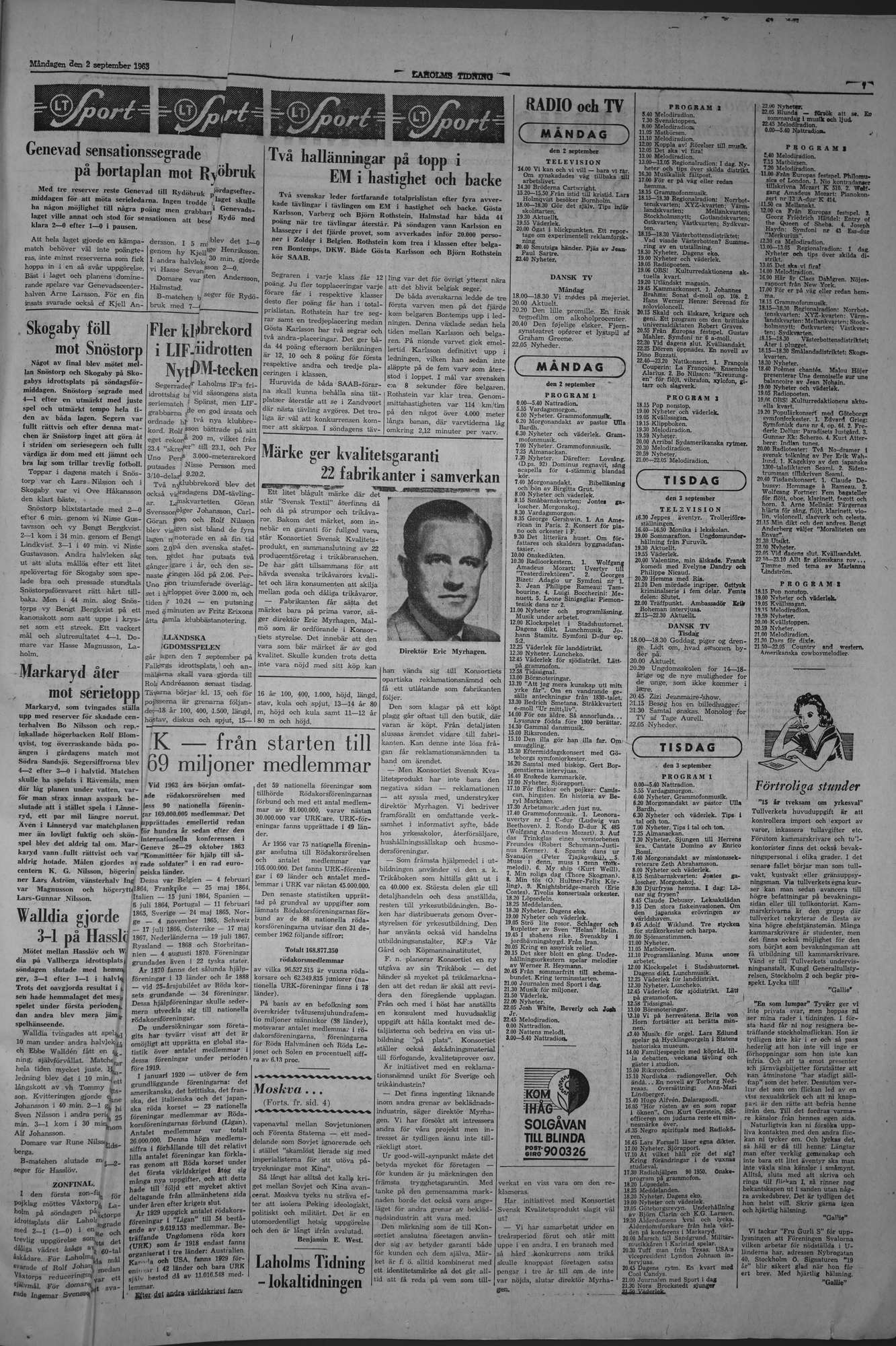 Laholms Tidning Måndag 2 september 1963, sida 7
