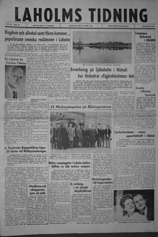 Förstasidan, Lördag 20 april 1963