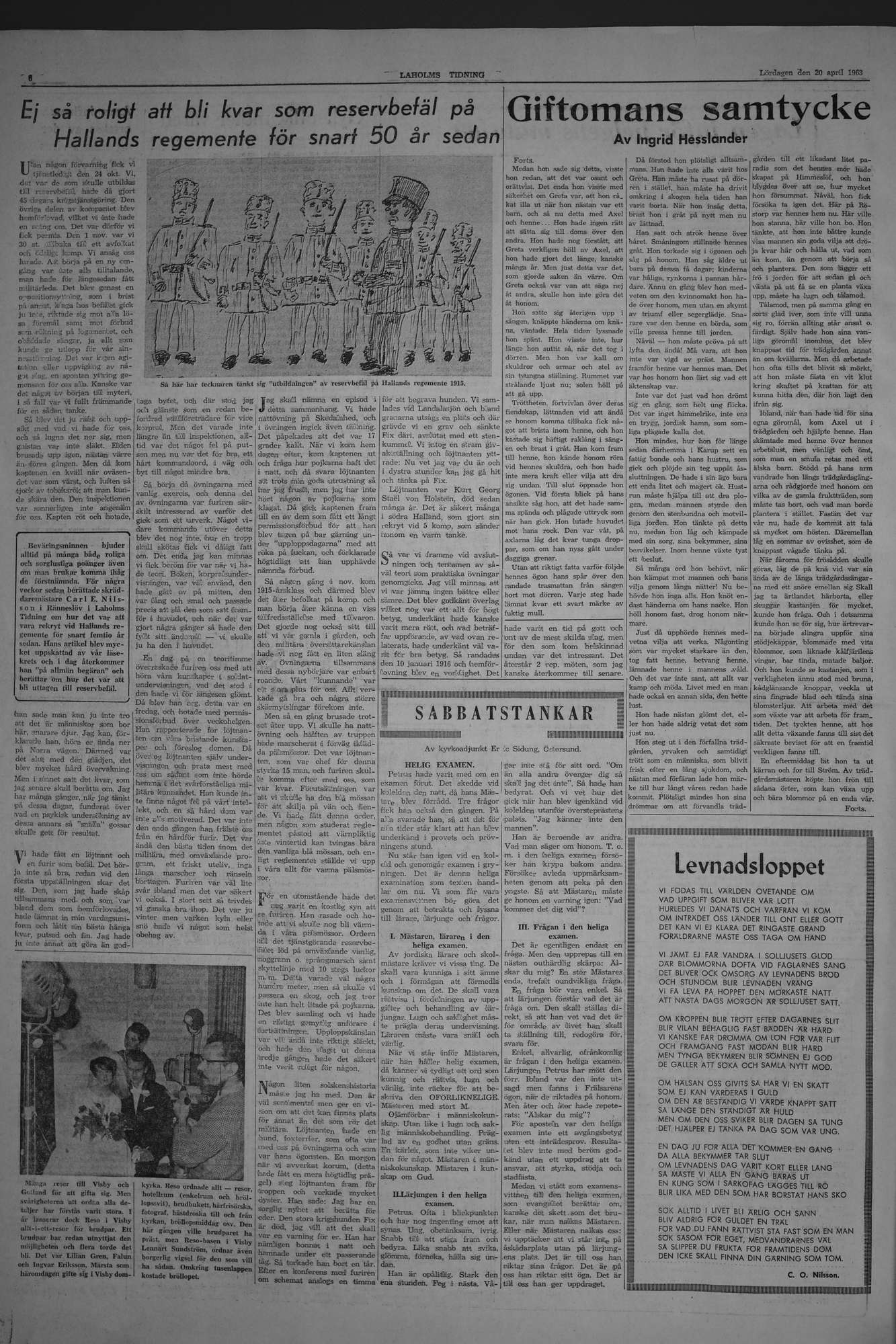 Laholms Tidning Lördag 20 april 1963, sida 6