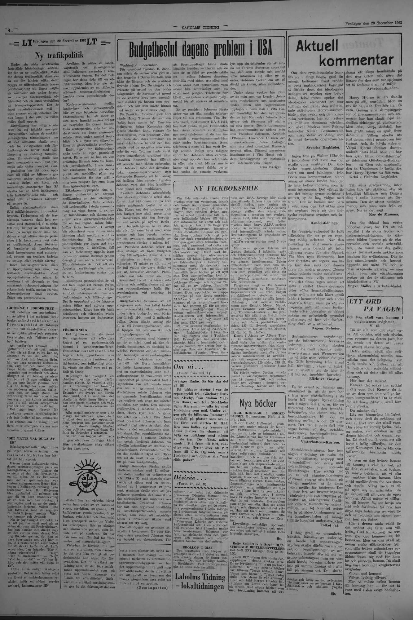 Laholms Tidning Fredag 20 december 1963, sida 4