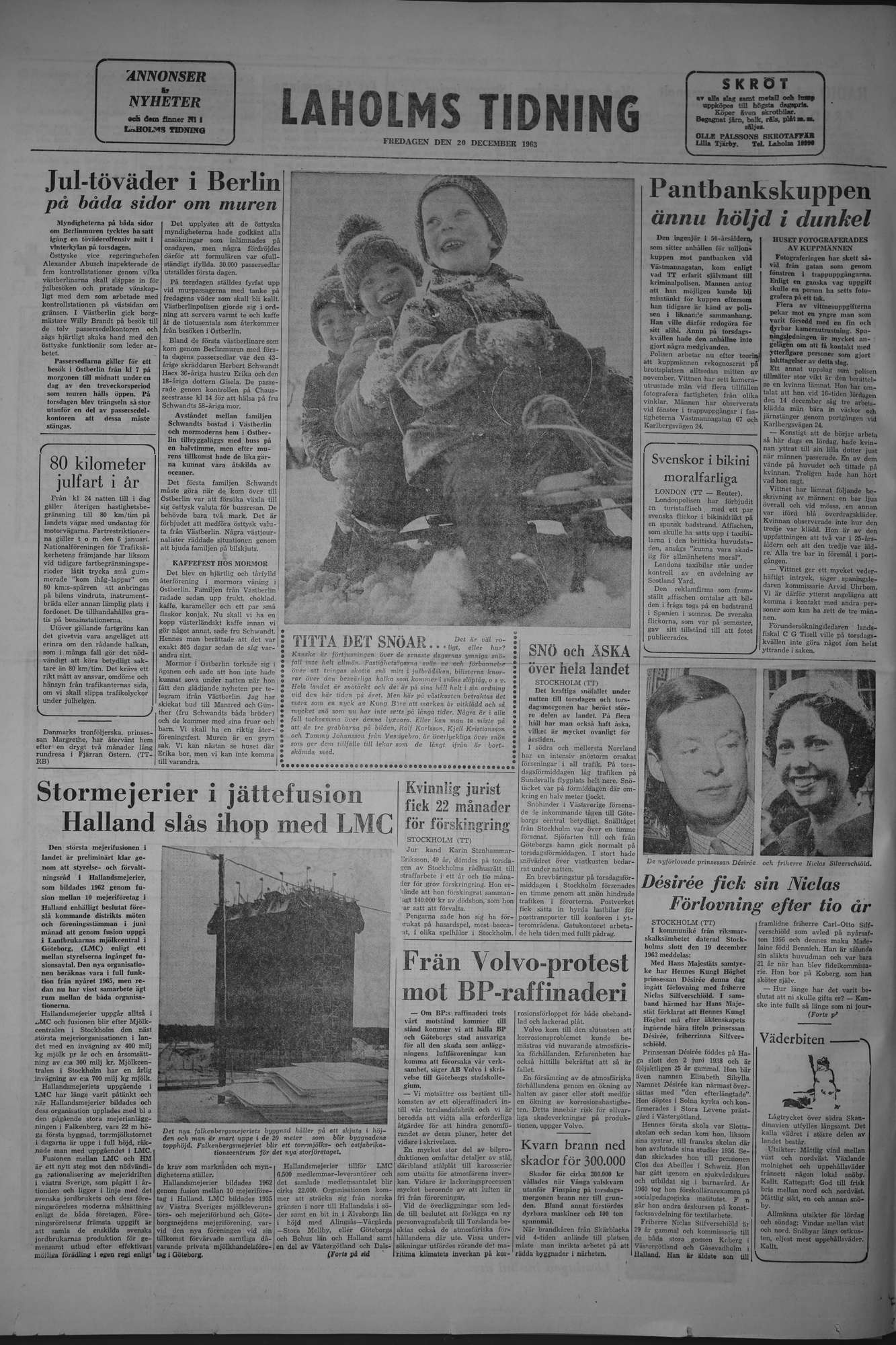 Laholms Tidning Fredag 20 december 1963, sida 8