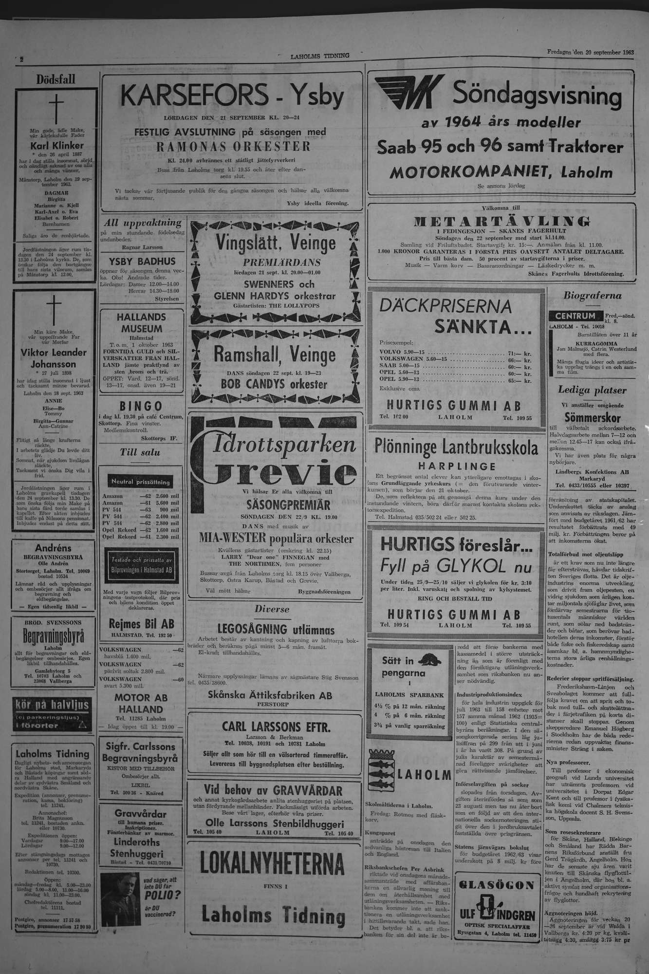 Laholms Tidning Fredag 20 september 1963, sida 2