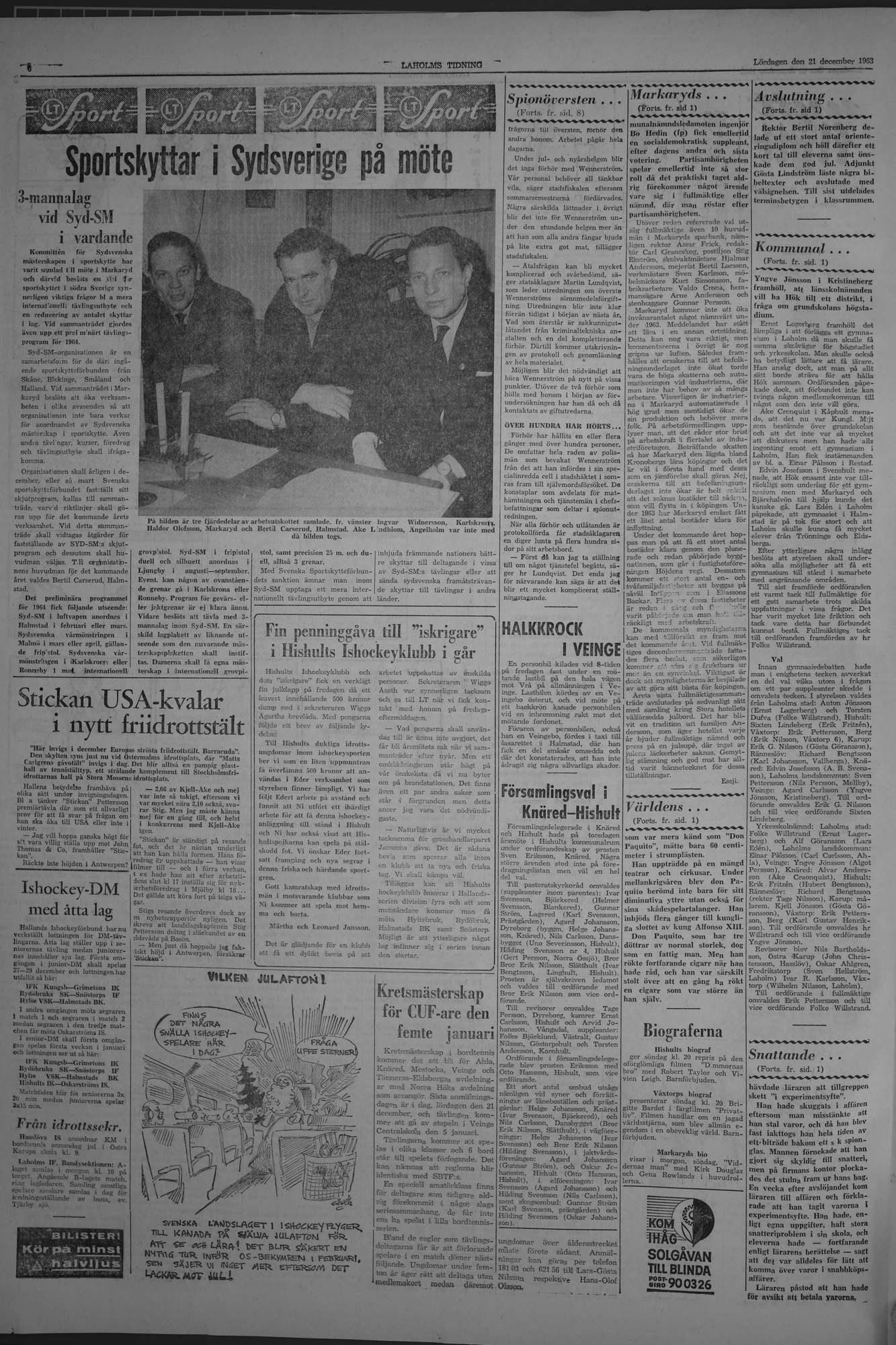 Laholms Tidning Lördag 21 december 1963, sida 6