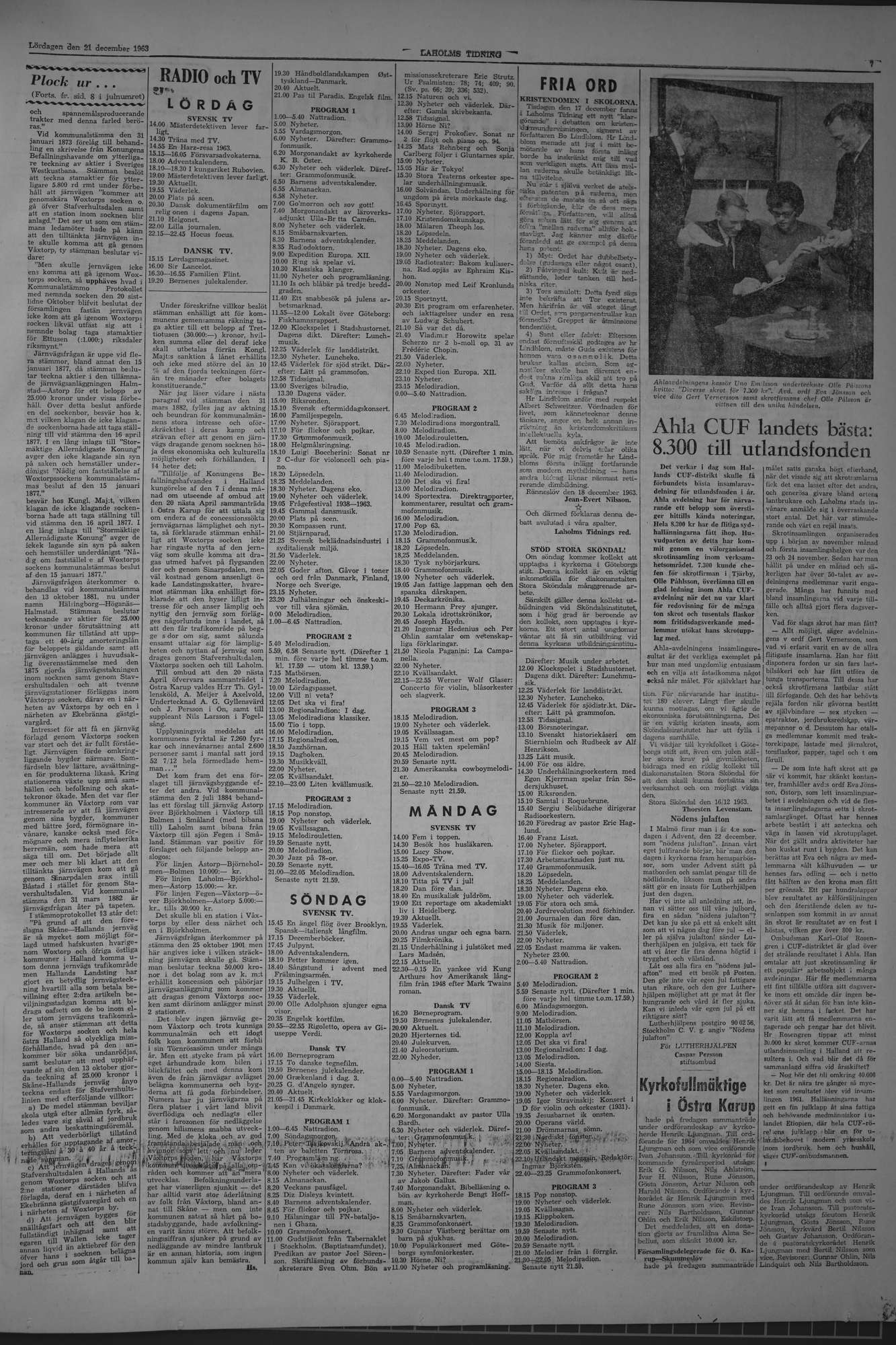 Laholms Tidning Lördag 21 december 1963, sida 7