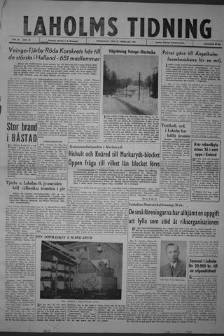 Förstasidan, Torsdag 21 februari 1963