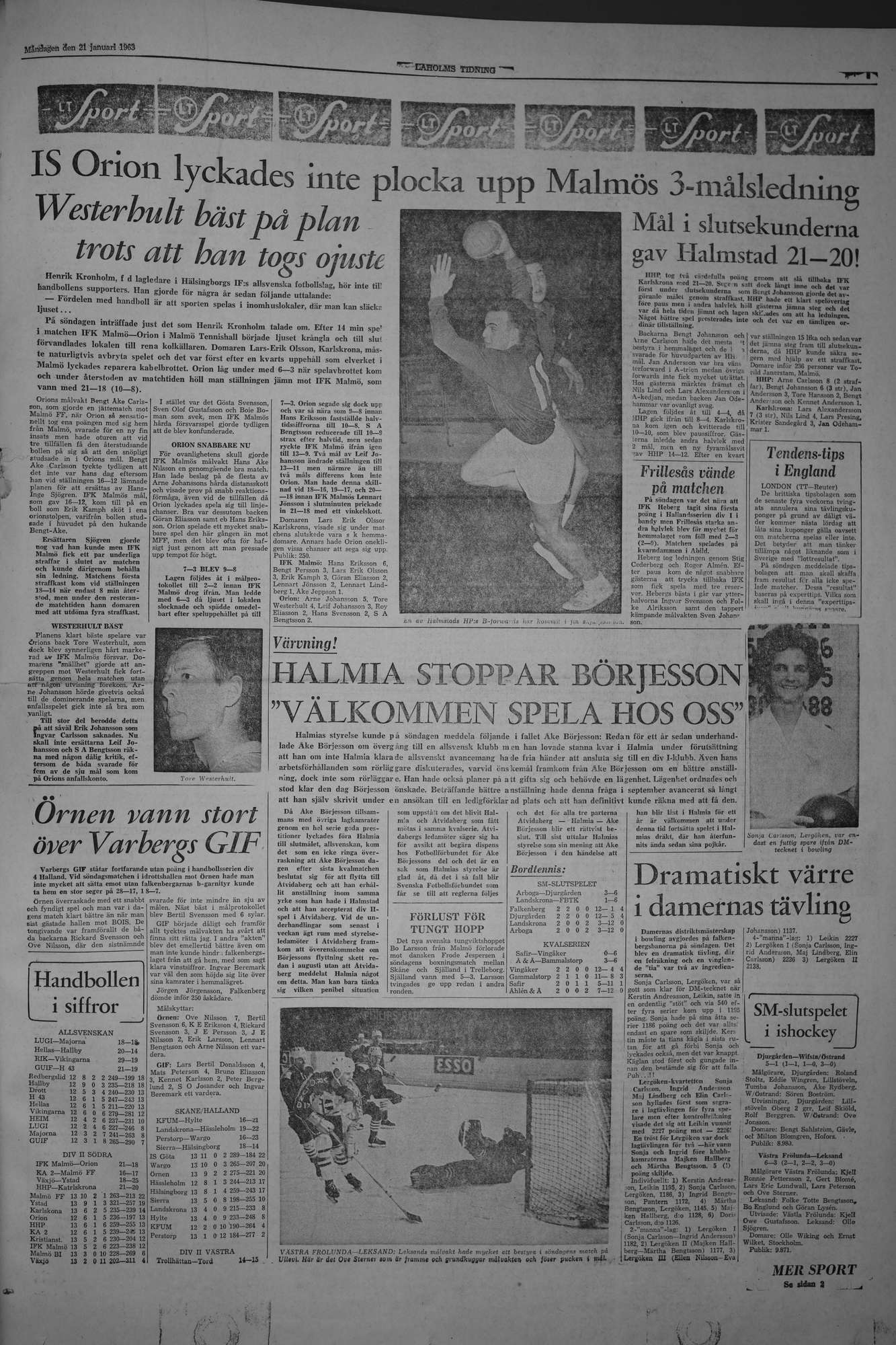 Laholms Tidning Måndag 21 januari 1963, sida 5