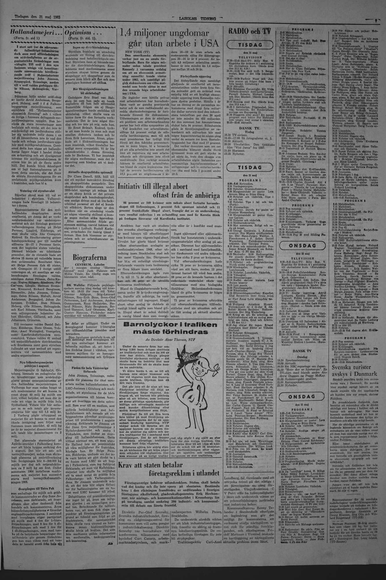Laholms Tidning Tisdag 21 maj 1963, sida 7