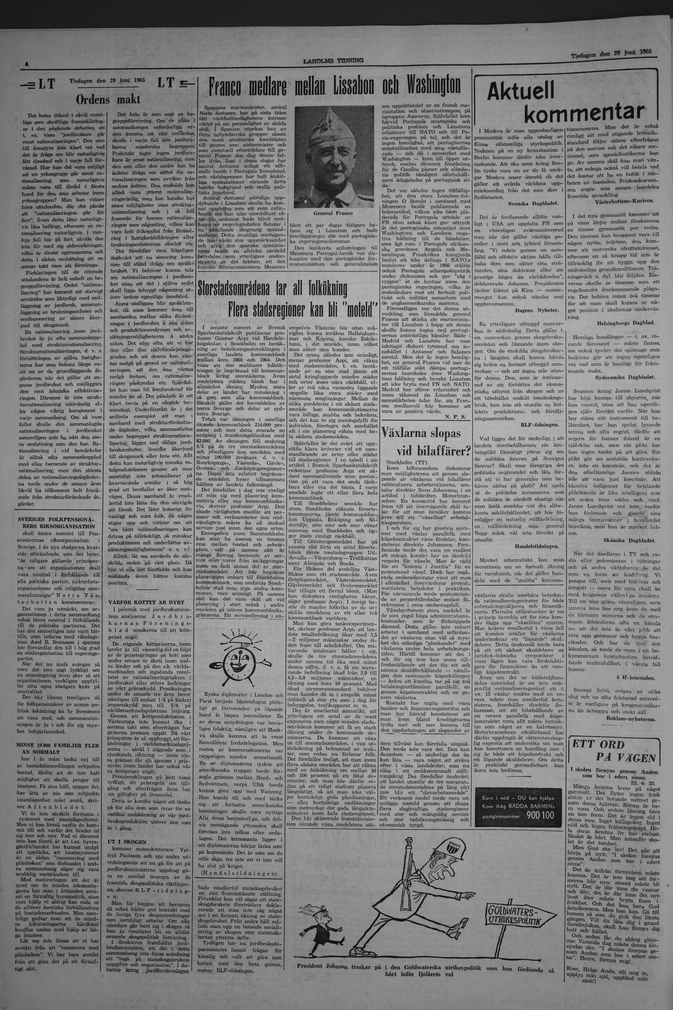 Laholms Tidning Tisdag 29 juni 1965, sida 4