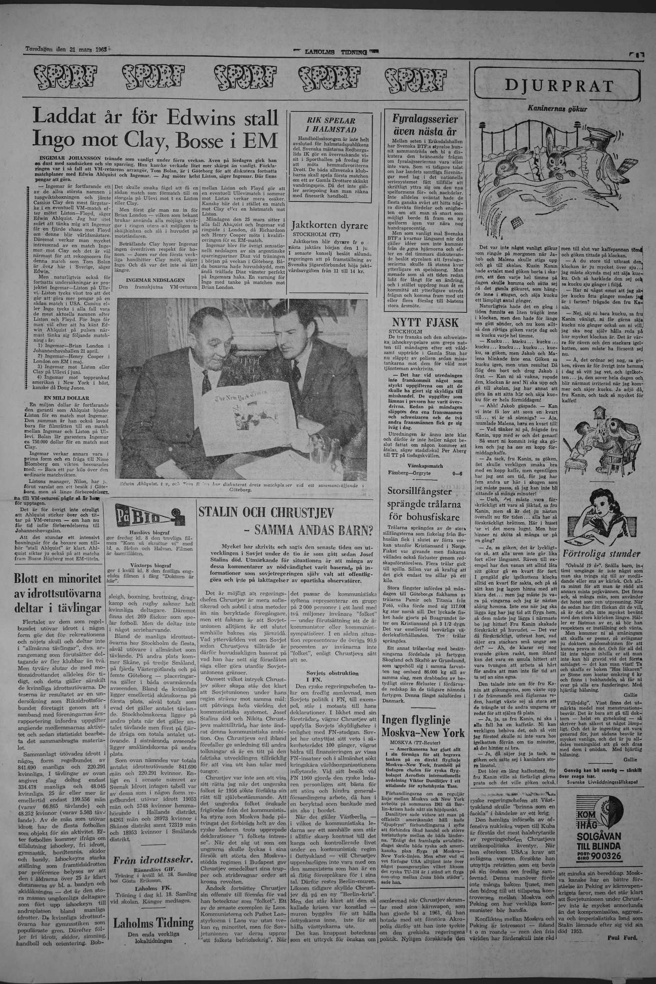 Laholms Tidning Torsdag 21 mars 1963, sida 5