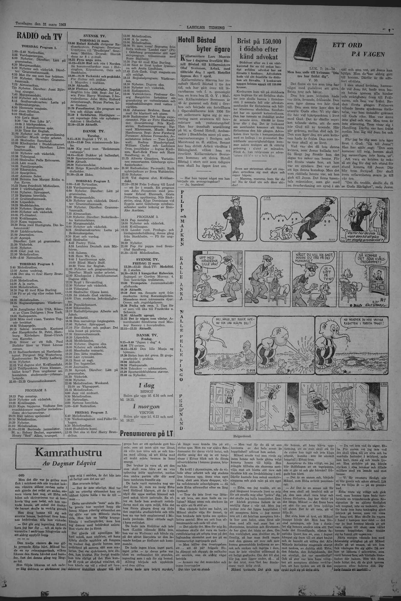 Laholms Tidning Torsdag 21 mars 1963, sida 7