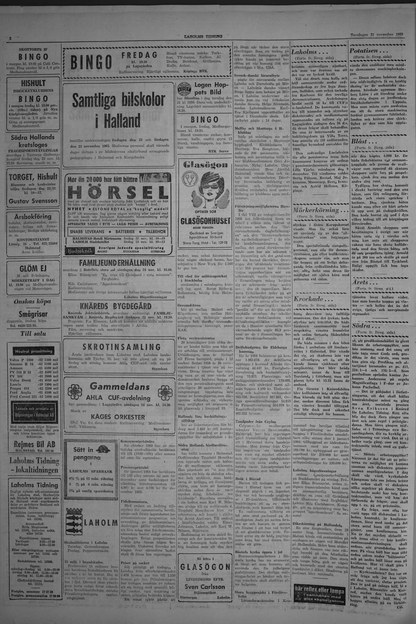 Laholms Tidning Torsdag 21 november 1963, sida 2