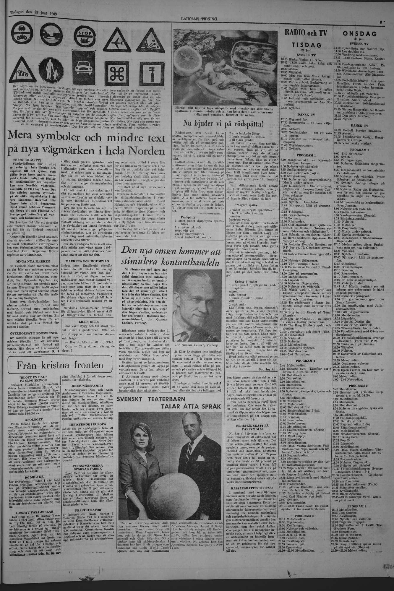 Laholms Tidning Tisdag 29 juni 1965, sida 7