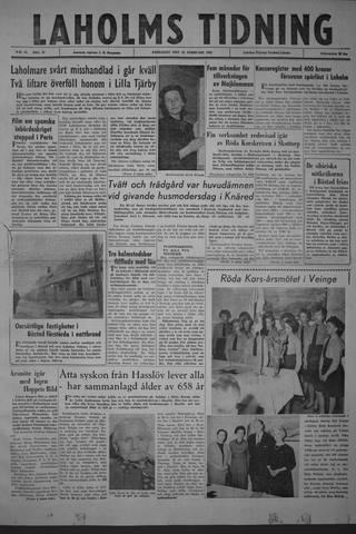 Förstasidan, Fredag 22 februari 1963
