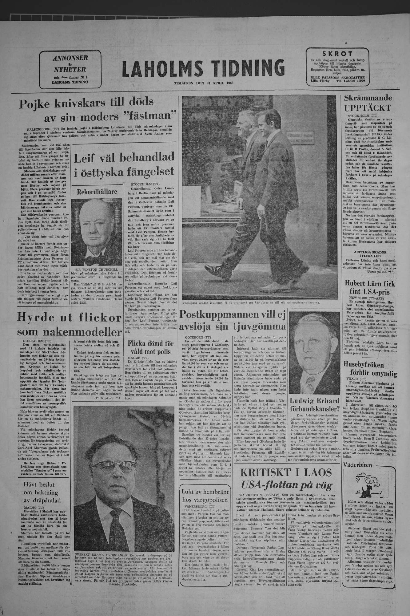 Laholms Tidning Tisdag 23 april 1963, sida 8