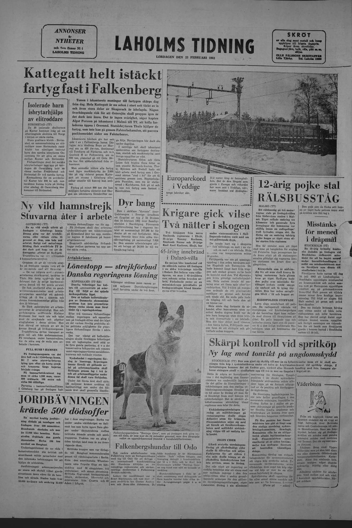 Laholms Tidning Lördag 23 februari 1963, sida 8