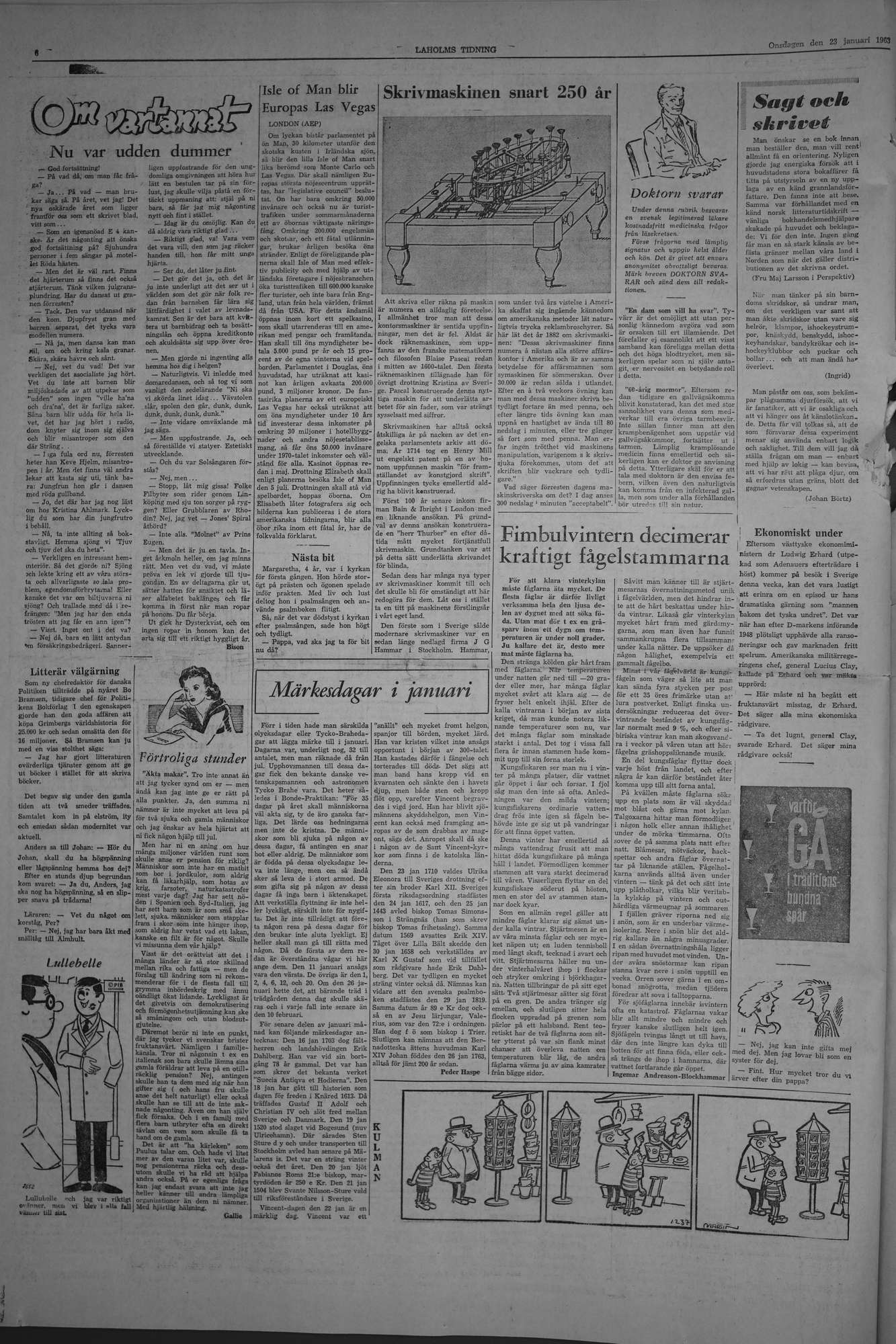 Laholms Tidning Onsdag 23 januari 1963, sida 6