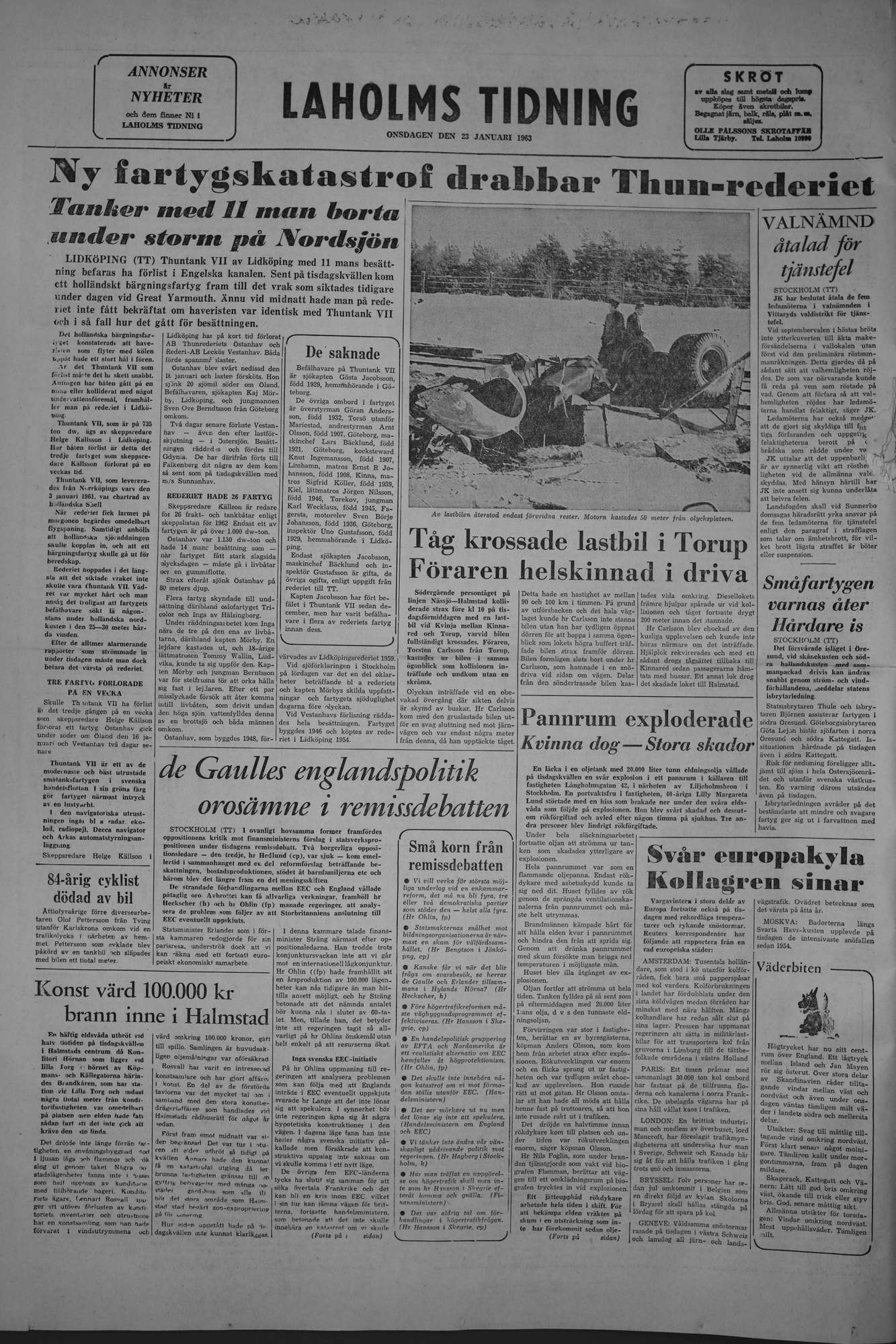 Laholms Tidning Onsdag 23 januari 1963, sida 8