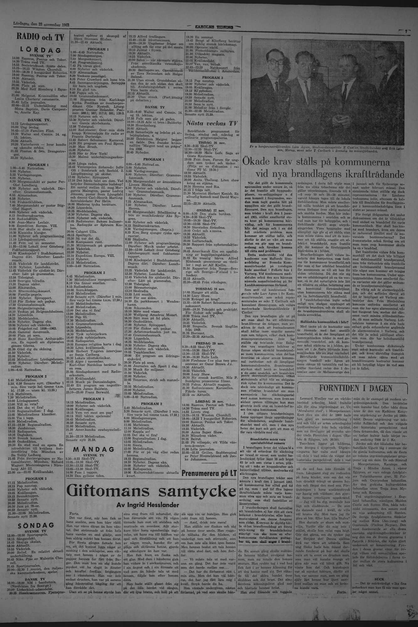 Laholms Tidning Lördag 23 november 1963, sida 7