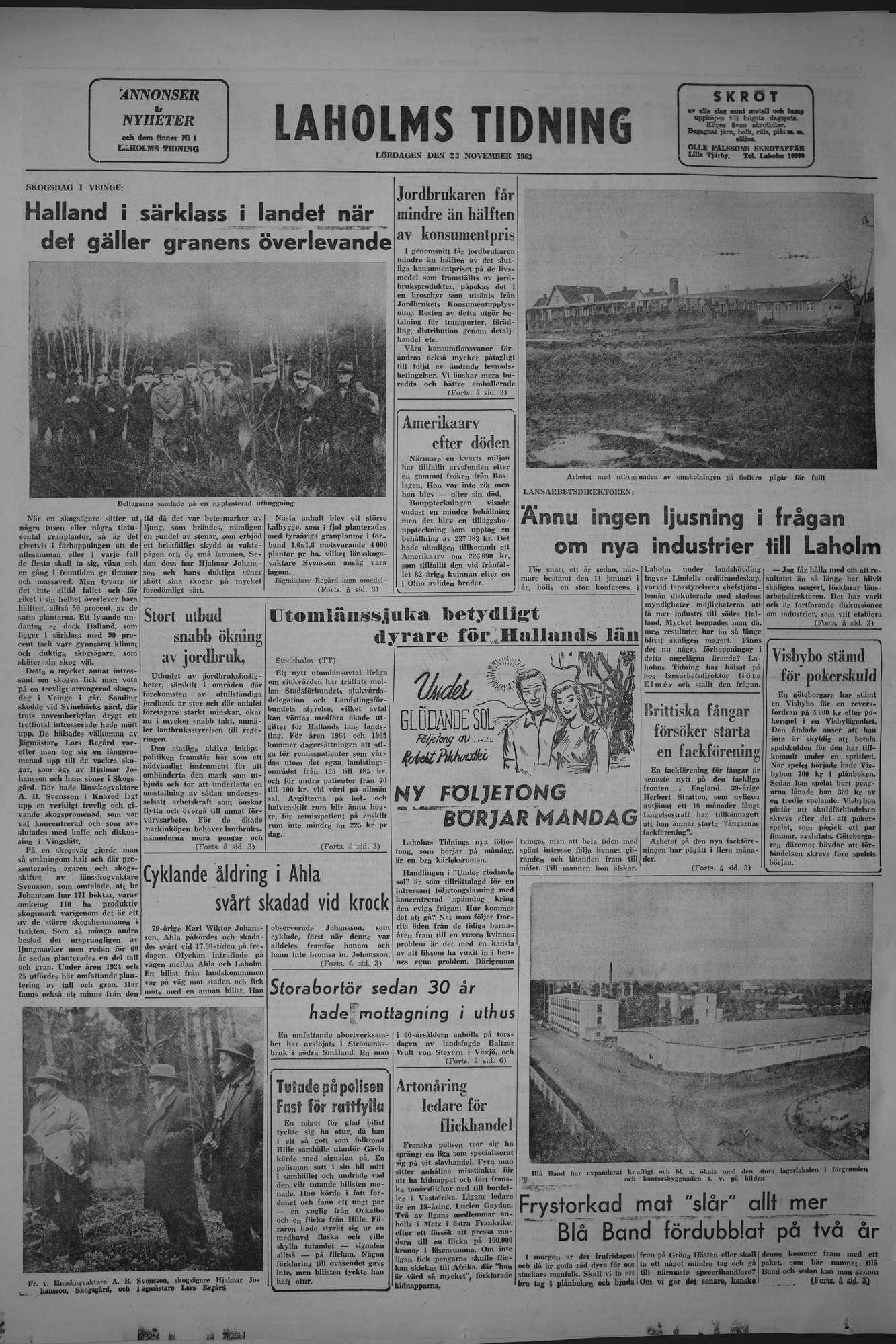 Laholms Tidning Lördag 23 november 1963, sida 8