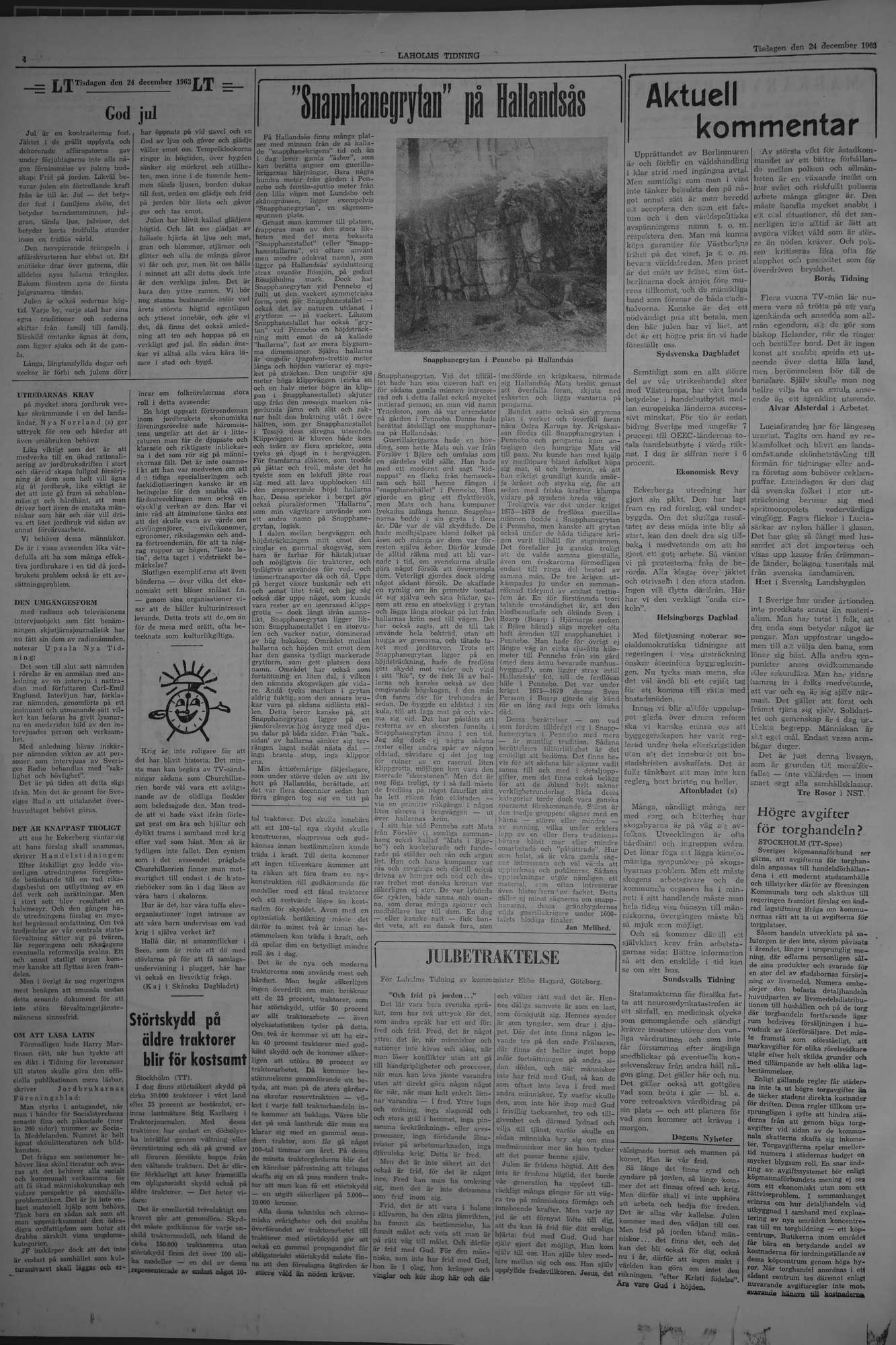 Laholms Tidning Tisdag 24 december 1963, sida 4