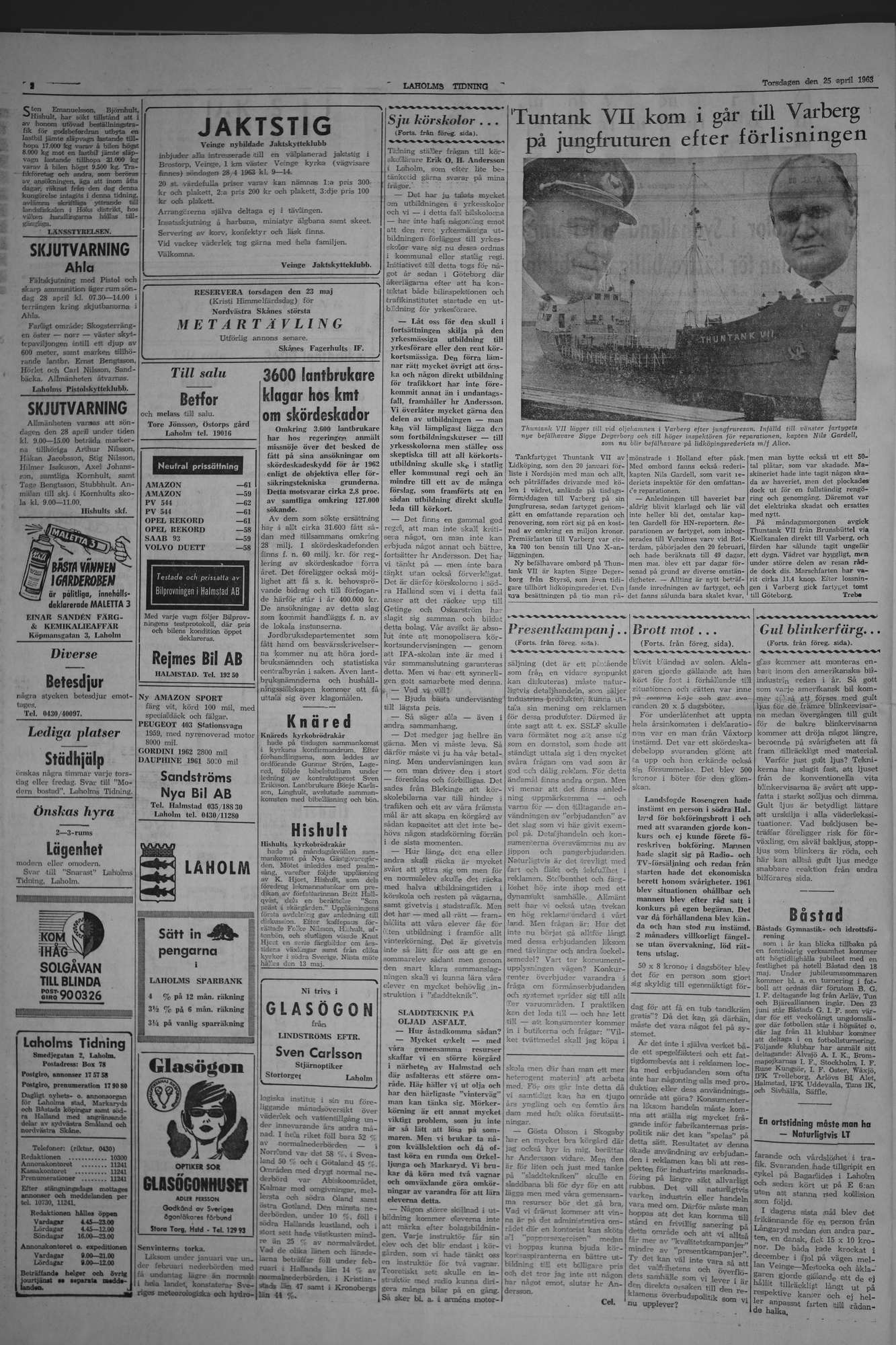 Laholms Tidning Torsdag 25 april 1963, sida 2