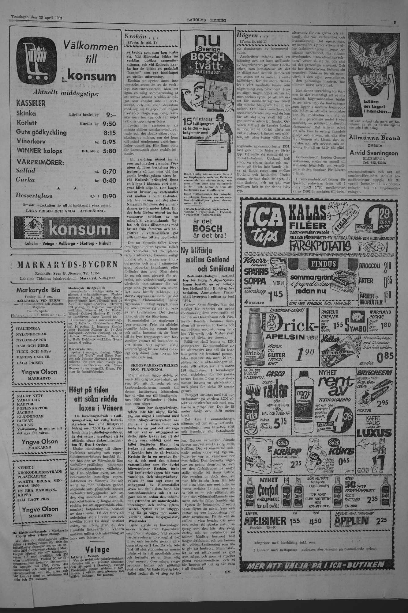Laholms Tidning Torsdag 25 april 1963, sida 3