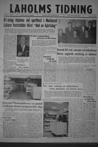 Förstasidan, Måndag 25 februari 1963