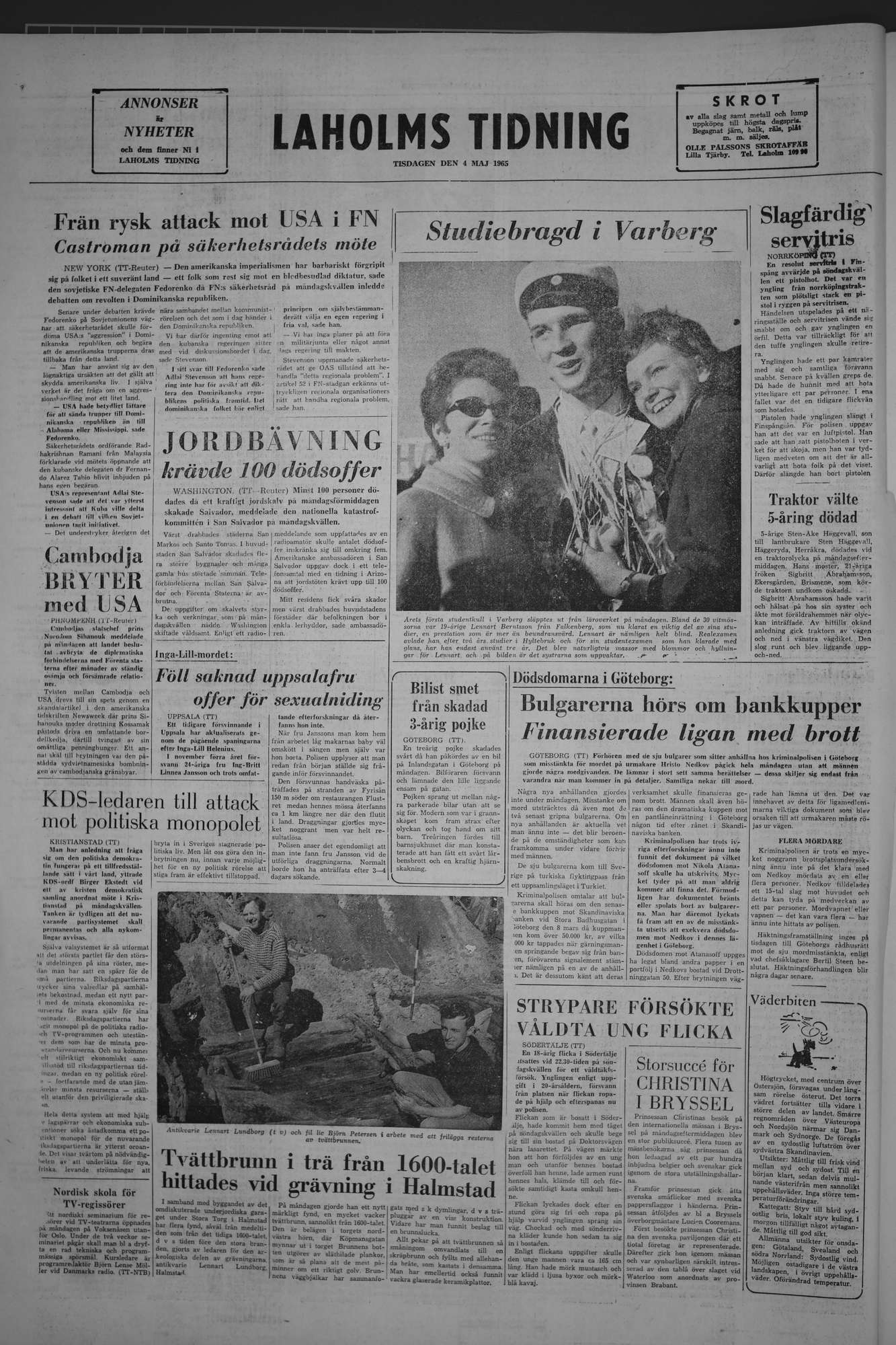 Laholms Tidning Tisdag 4 maj 1965, sida 8