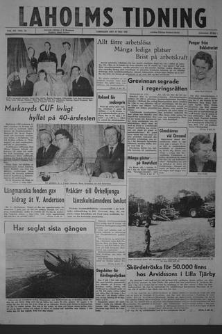 Förstasidan, Lördag 25 maj 1963