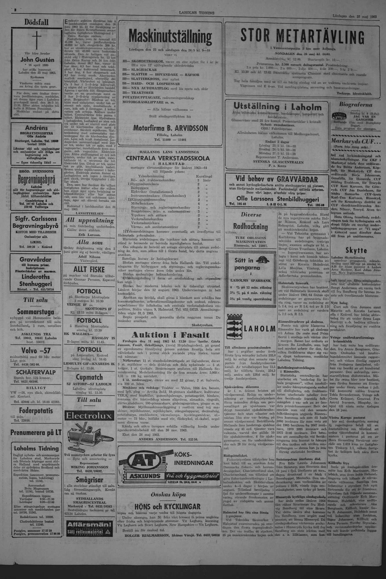 Laholms Tidning Lördag 25 maj 1963, sida 2