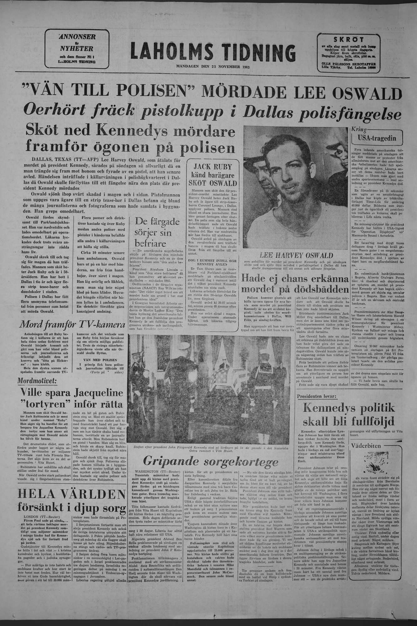 Laholms Tidning Måndag 25 november 1963, sida 8