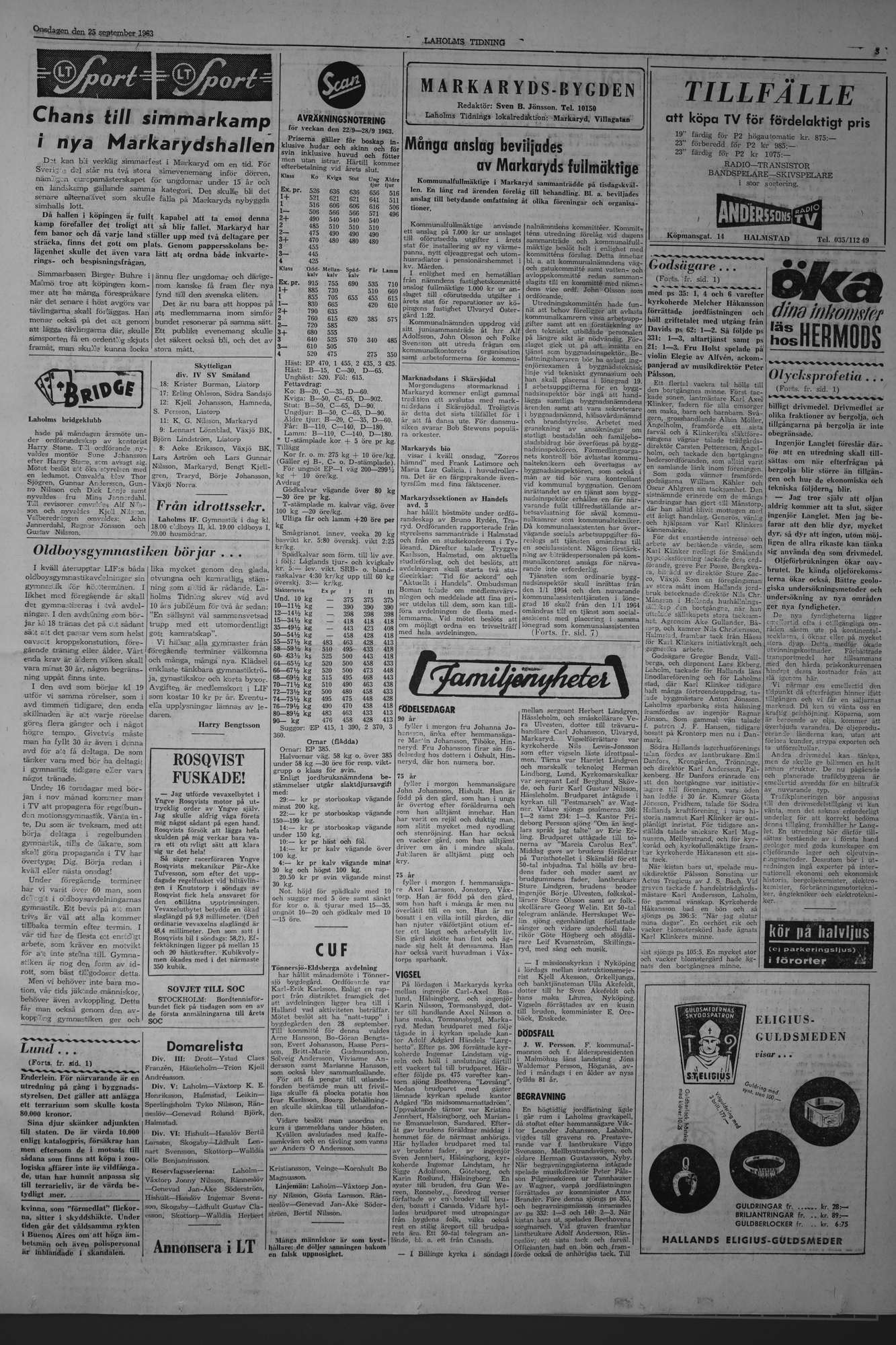 Laholms Tidning Onsdag 25 september 1963, sida 3