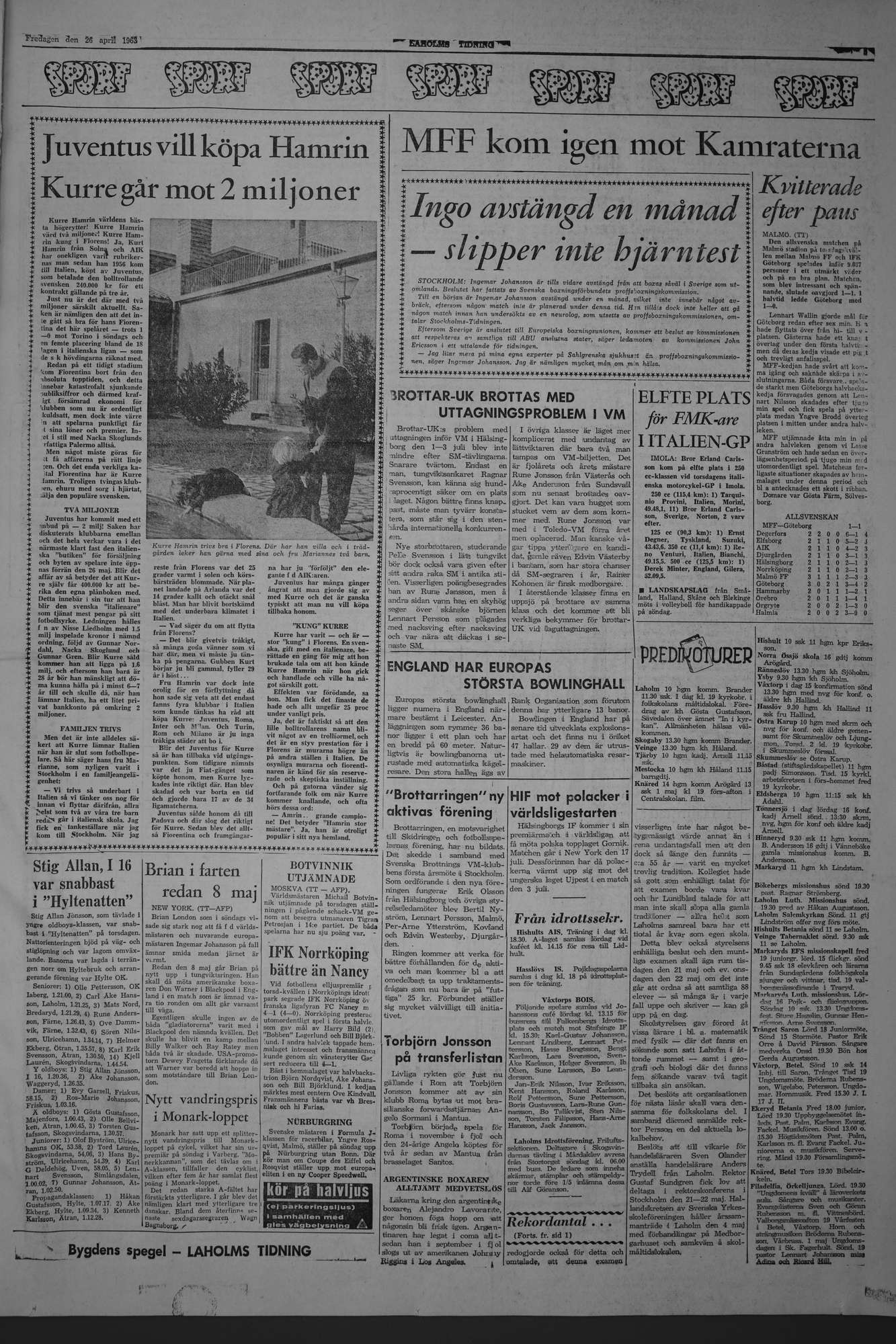 Laholms Tidning Fredag 26 april 1963, sida 5